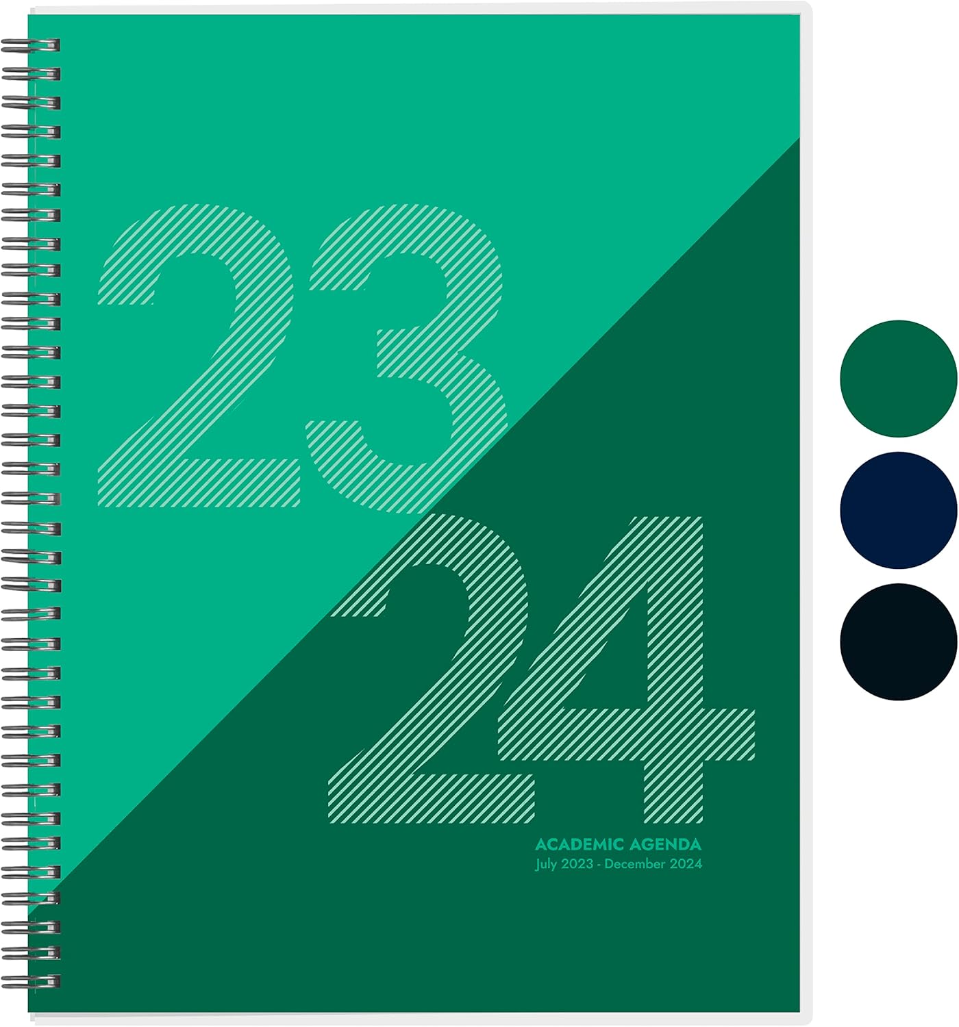 Rileys Planner 2023-2024 – Agenda semanal académica de 18 meses, agenda semanal y mensual geográfica, cubierta flexible, páginas de notas,
