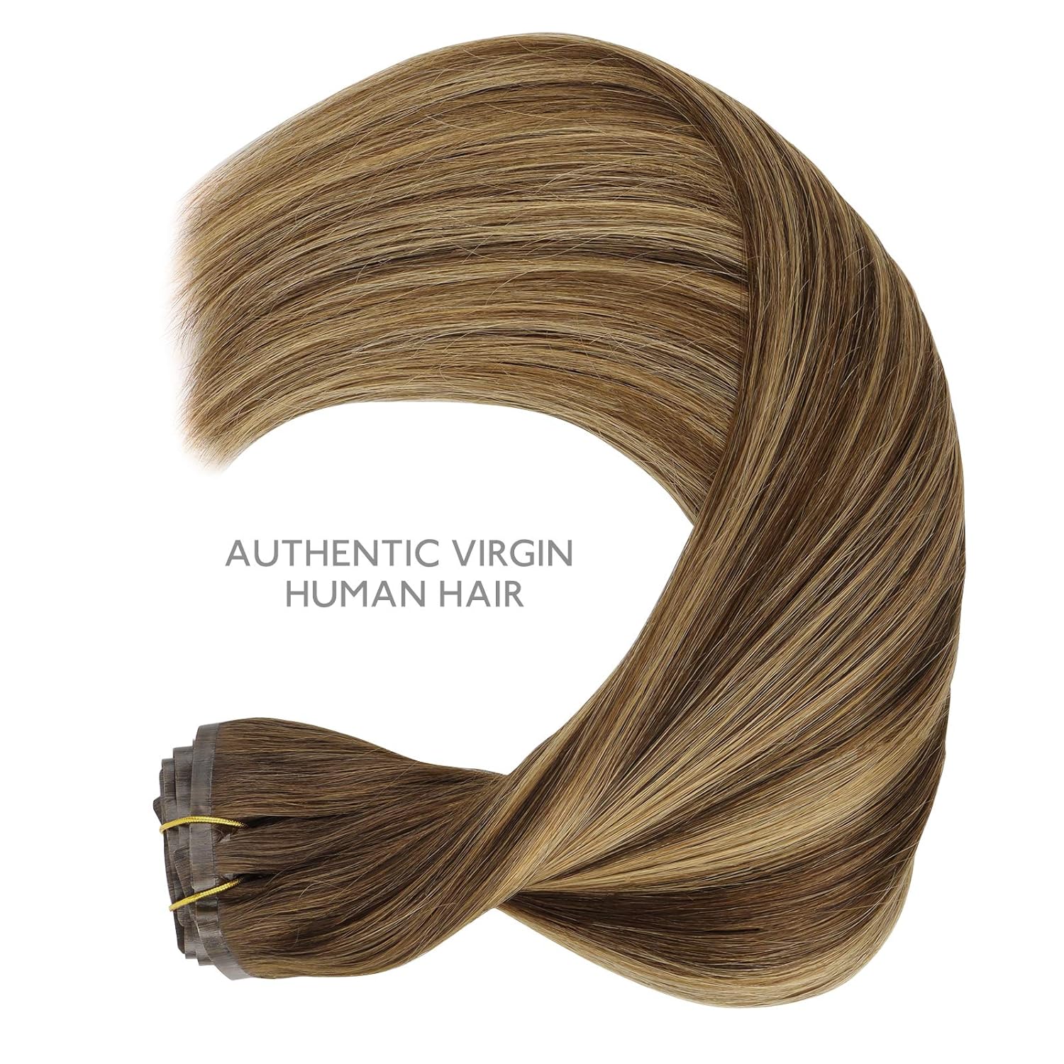 Wennalife – Extensiones de cabello humano sin costuras, clip en extensiones de cabello Remy de 14 a 22 pulgadas 7 unidades 130g a 150g
