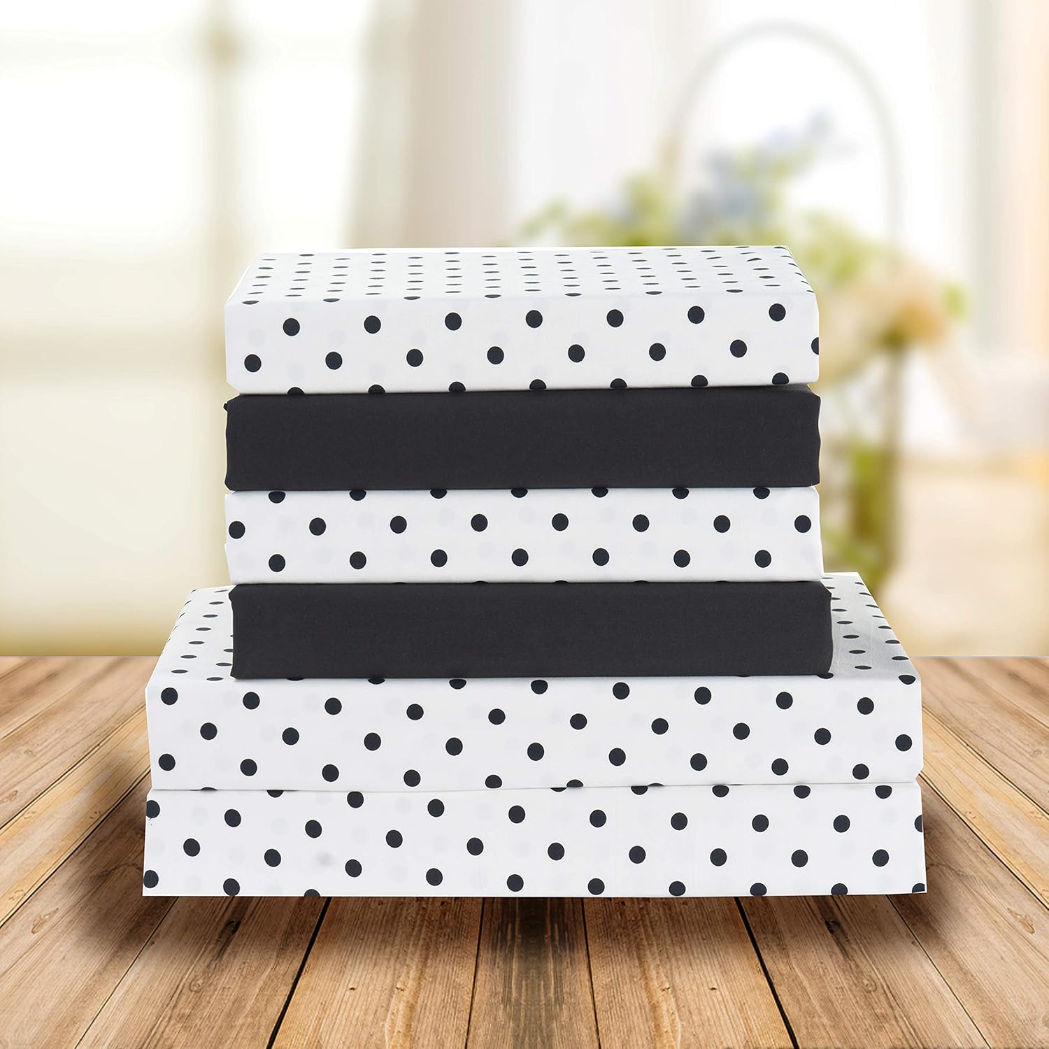 Elegant Comfort Luxury Soft Bed Sheets Polkadot Pattern – 1500 Premium Hotel Quality Microfiber Softness Wrinkle and Fade Resistant (6-Piece)