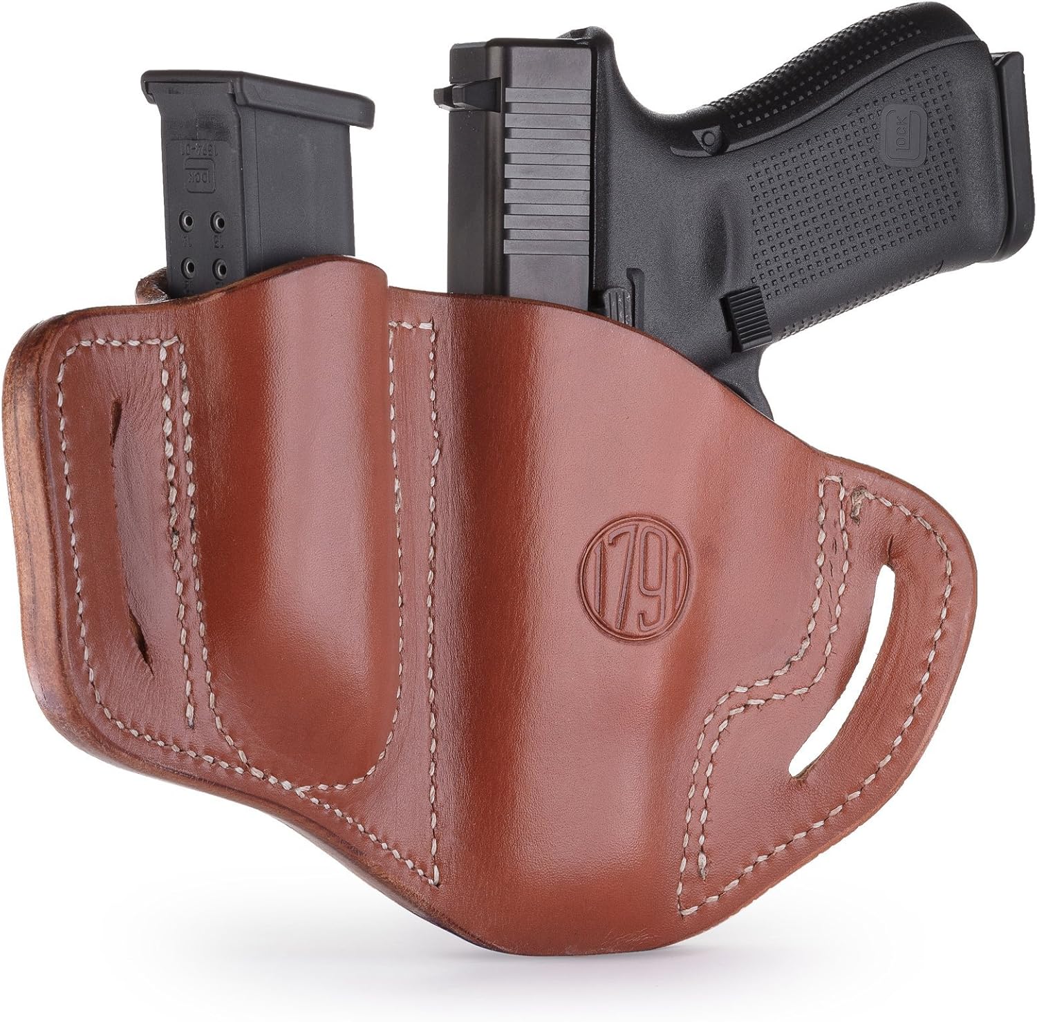 1791 GunLeather Combo de funda y bolsa Mag G19  Funda de piel para cinturones  Compatible con Glock 19, 23, 26, 27, H&K VP40 y Springfield XDS
