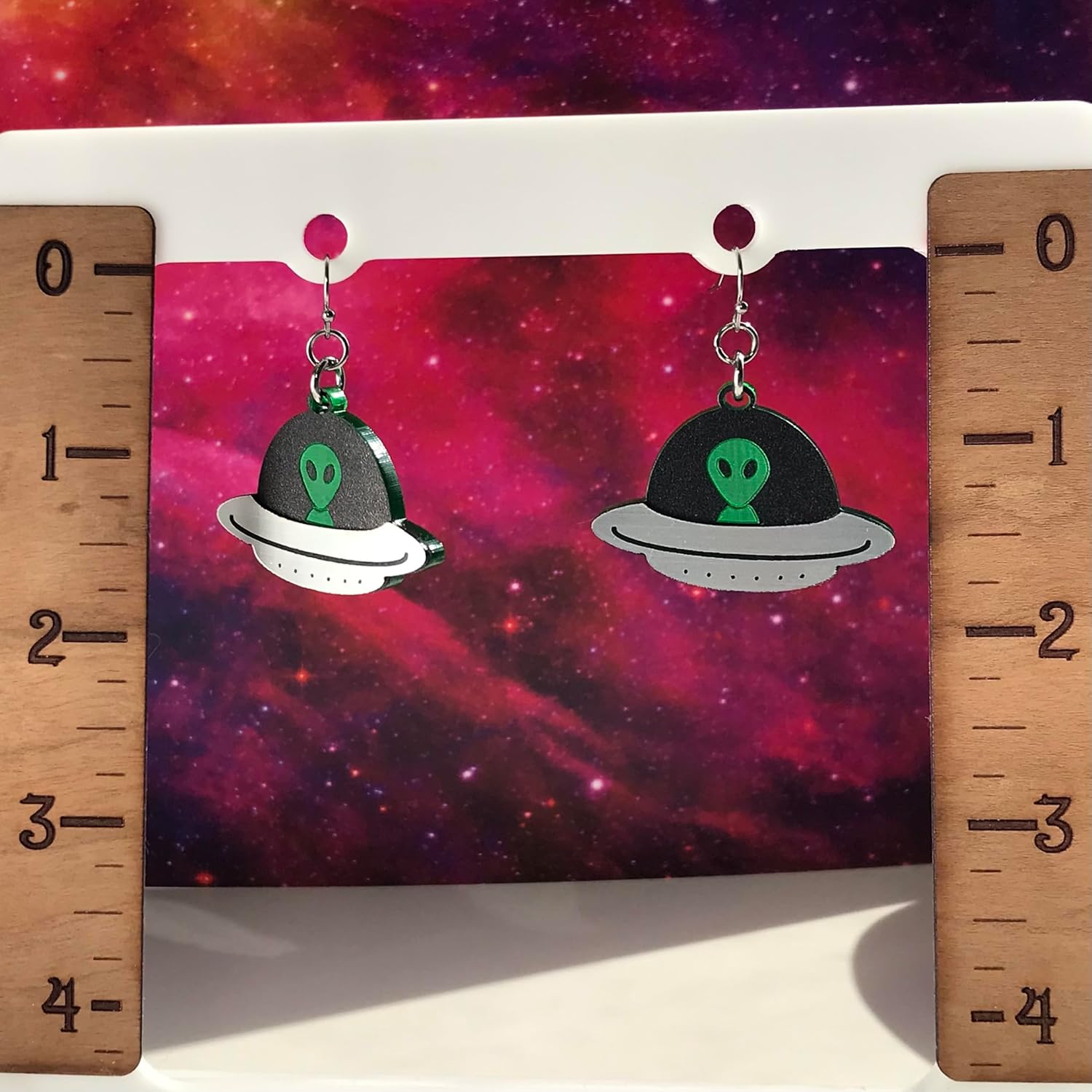 Alien UFO Dangle Earrings Lightweight Hypoallergenic Fun Spaceship Jewelry for Science and Space Lovers