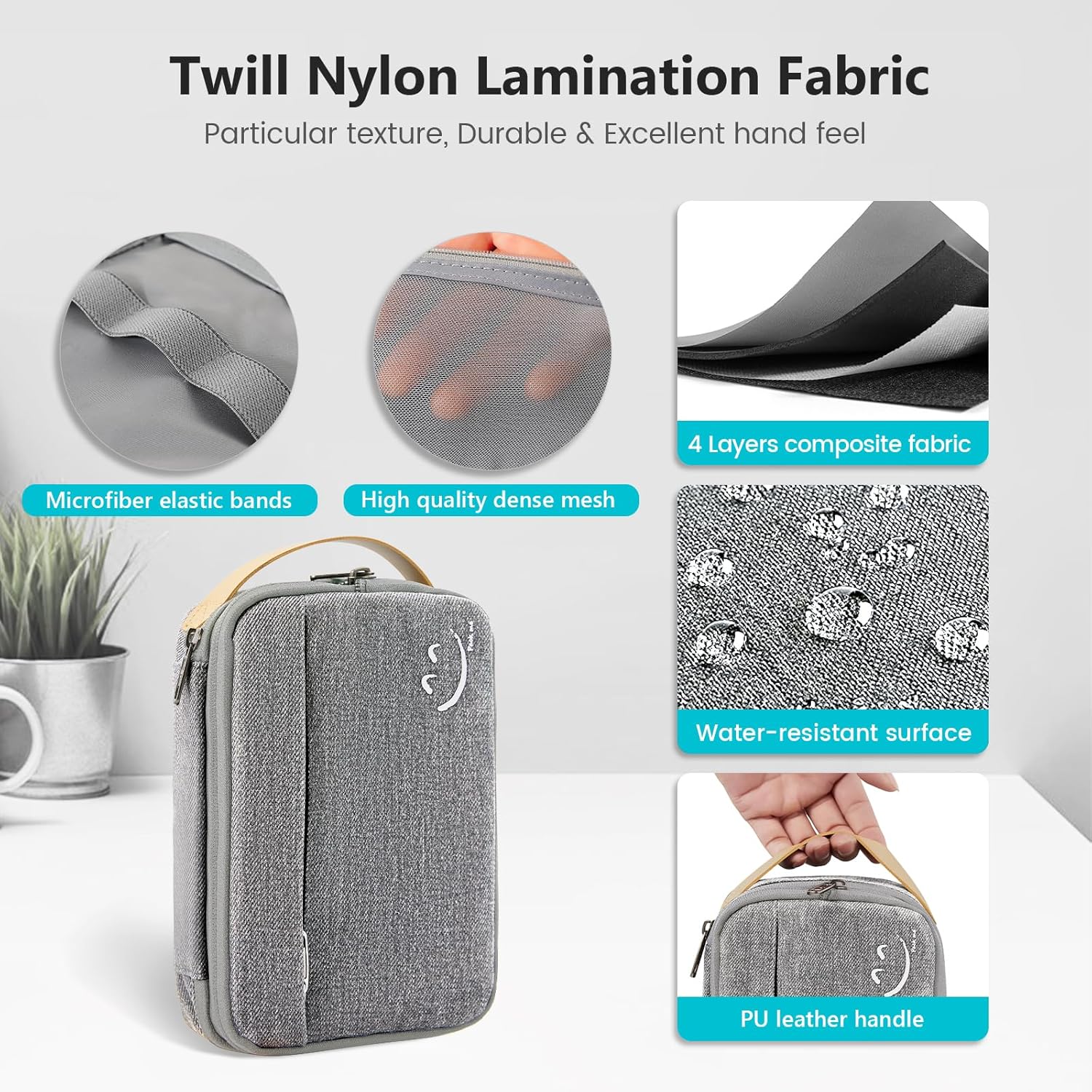 Travelkin – Organizador de cables electrónico de viaje, bolsa organizadora de cables de viaje para cargador, teléfono, tarjeta SD, tarjeta SIM,