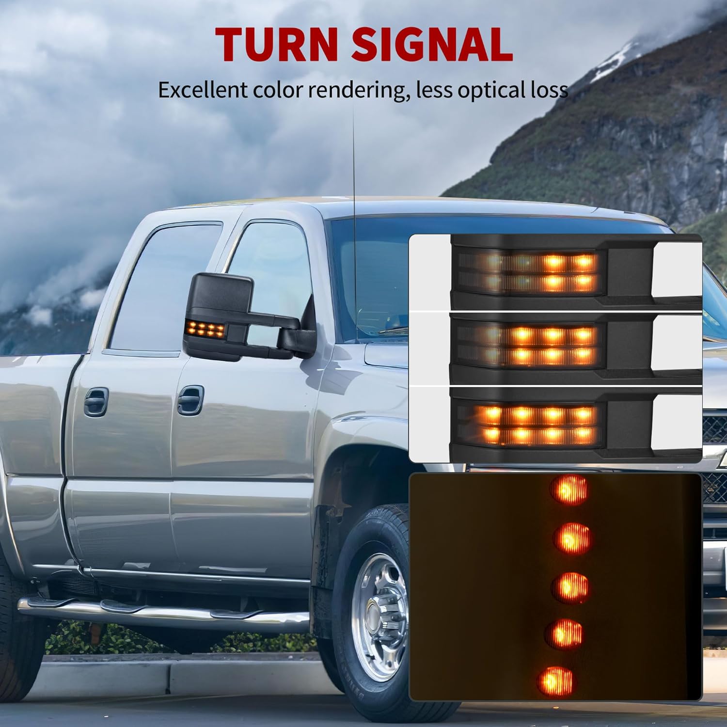 YITAMOTOR Espejos de remolque compatibles con Chevy Silverado Sierra 1500 2500, 2001, 2002, Chevy Silverado Sierra 1500 2500, 2001-2002 GMC Yukon
