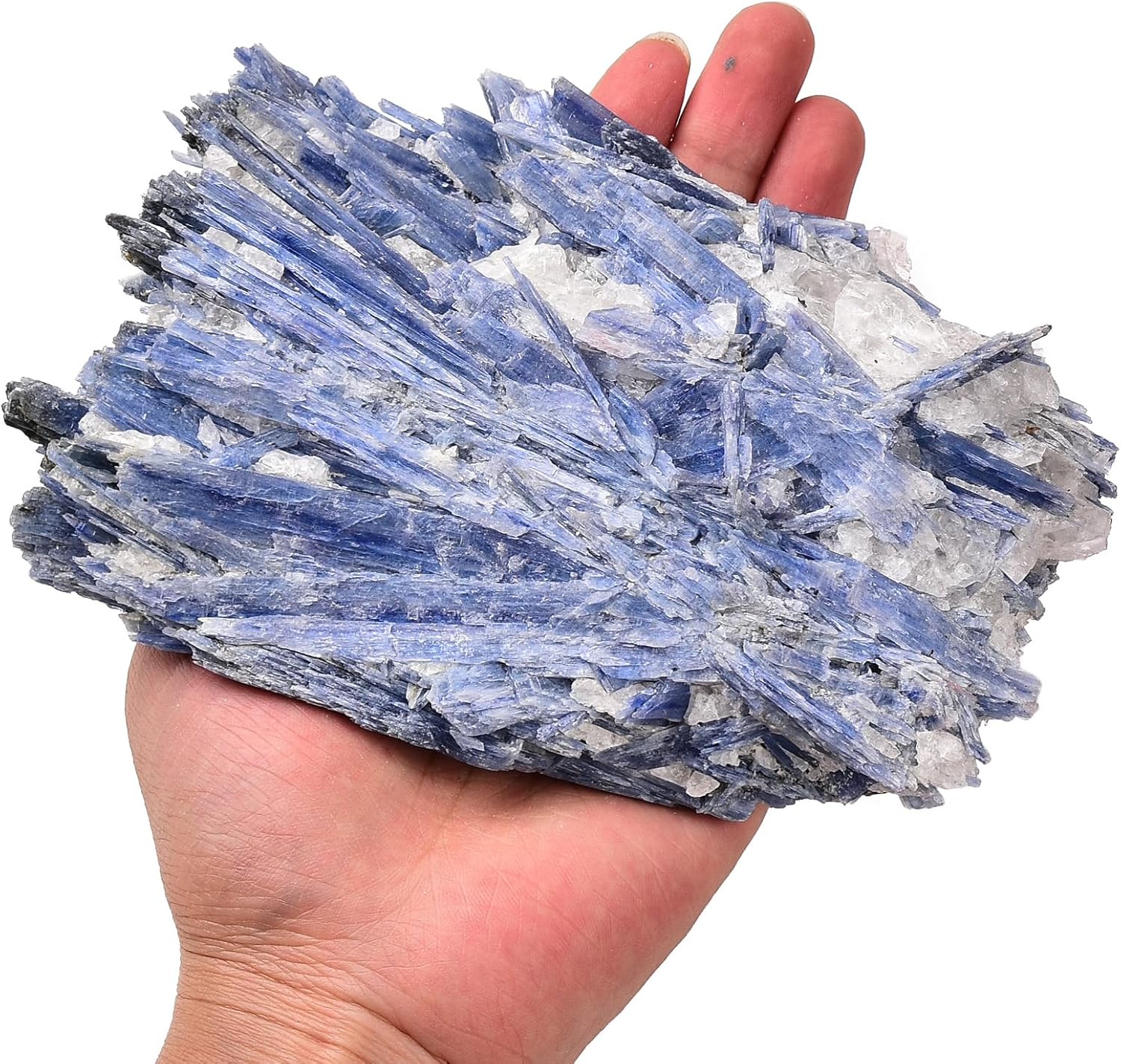JIC Gem Cristal curativo mineral bruto natural de cianita azul crudo irregular para decoración del hogar, 1 pieza de 1.54 a 1.98 libras