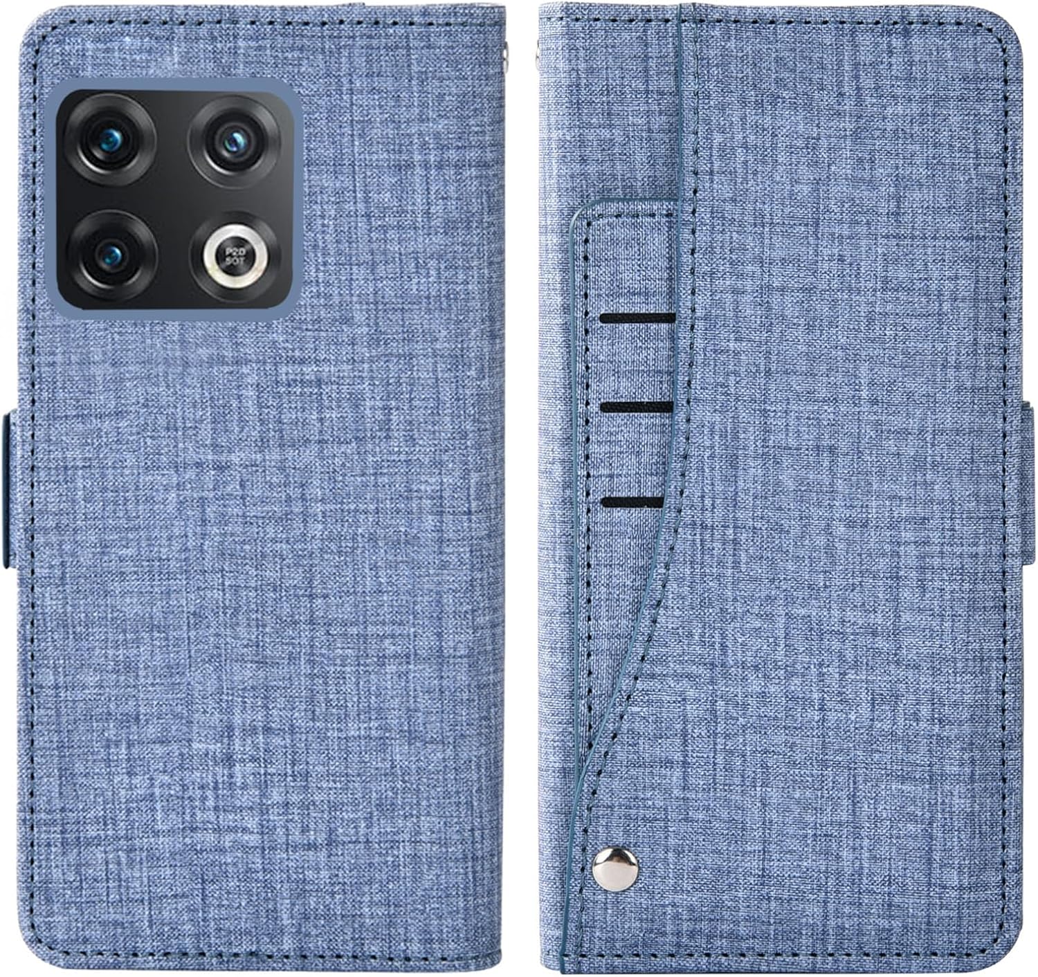 Asuwish Funda para teléfono para OnePlus 10 Pro One Plus 10Pro 5G Funda tipo cartera con protector de pantalla de vidrio templado y correa para la