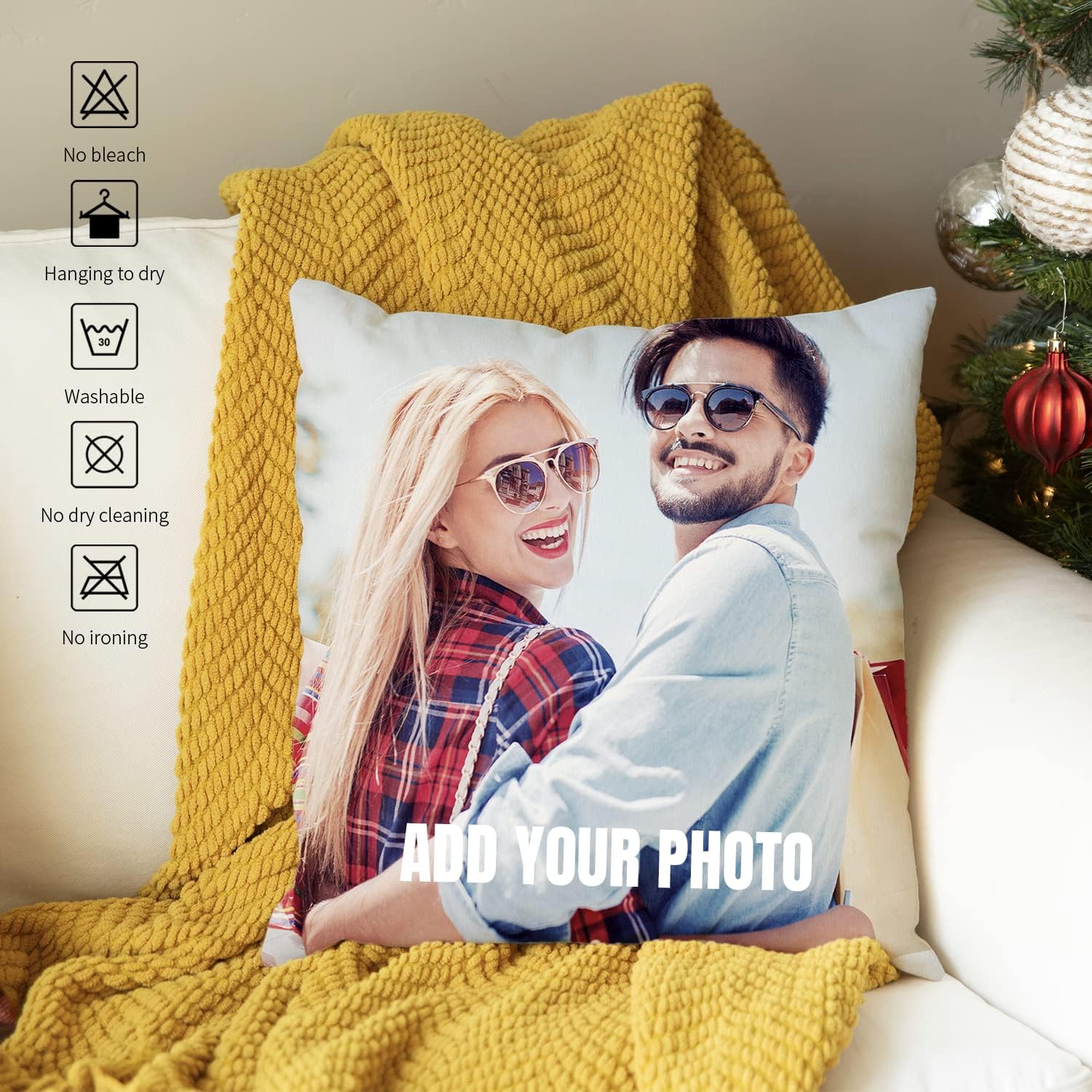Easycosy Almohada personalizada con texto de imagen, funda de almohada personalizada, funda de almohada personalizada, regalo de recuerdo de amor de
