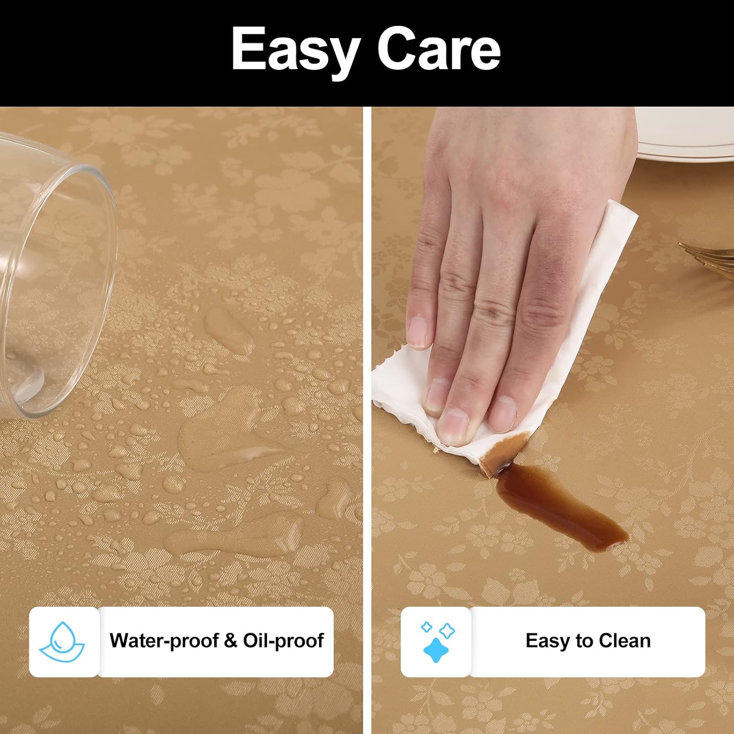 Smiry – Mantel de vinilo resistente al agua, a prueba de manchas, resistente al aceite, mantel para cocina y comedor
