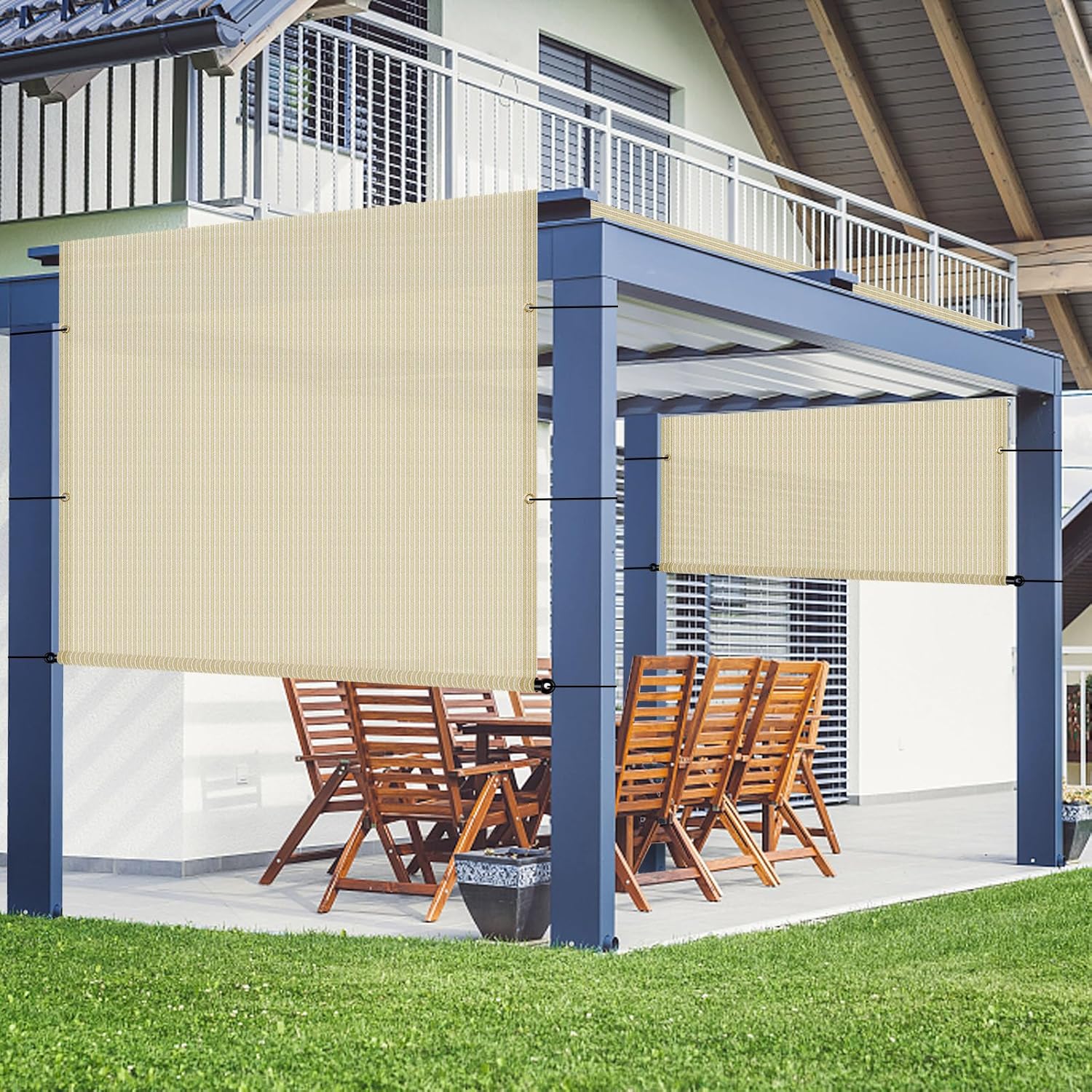 Toldo para pérgola de 3 x 7 pies para exteriores, para patio, terraza, porche, patio trasero, glorieta, cubierta de repuesto con ojales espaciados,