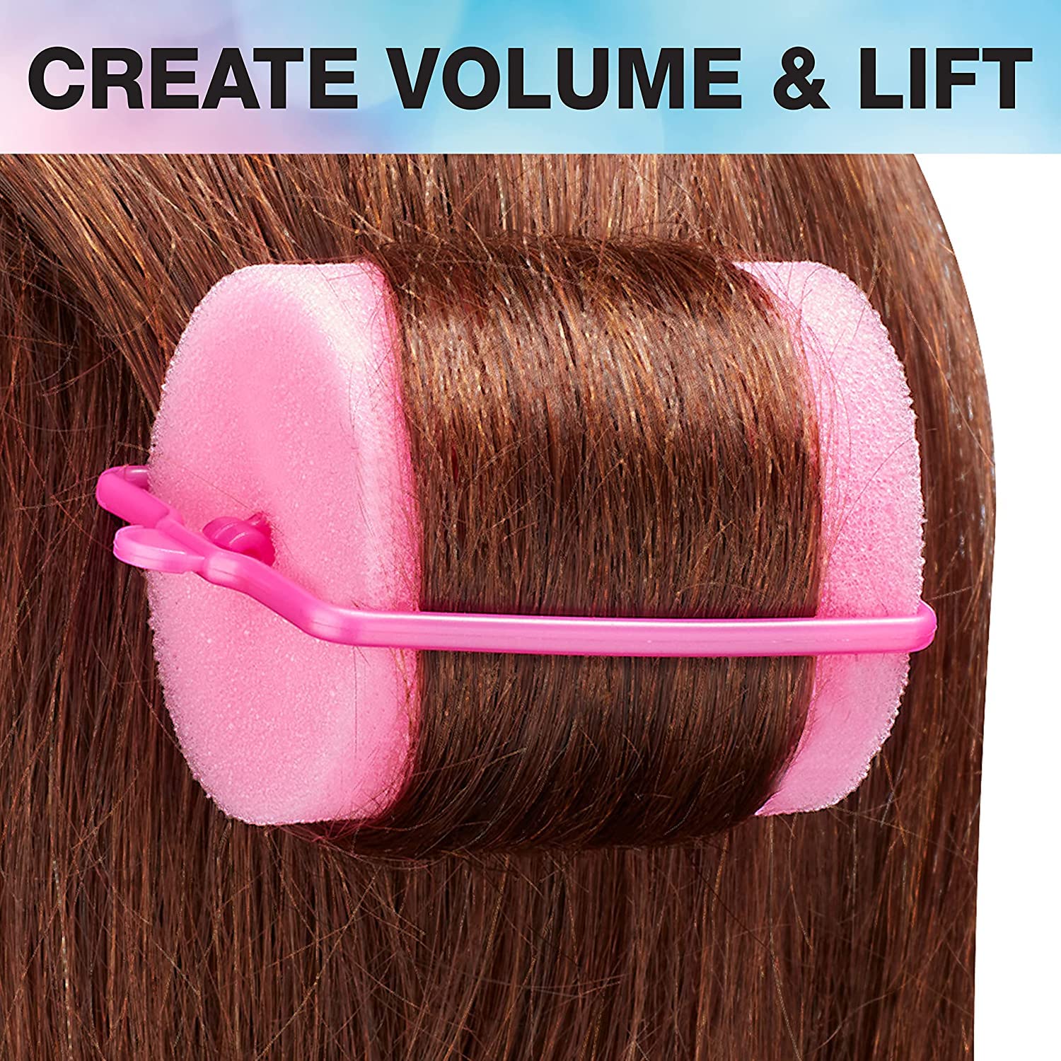 Conair Rodillos de espuma para el cabello de gran volumen, levantamiento y rizo, rodillos de espuma, rizadores de pelo en tamaño grande, rosa,