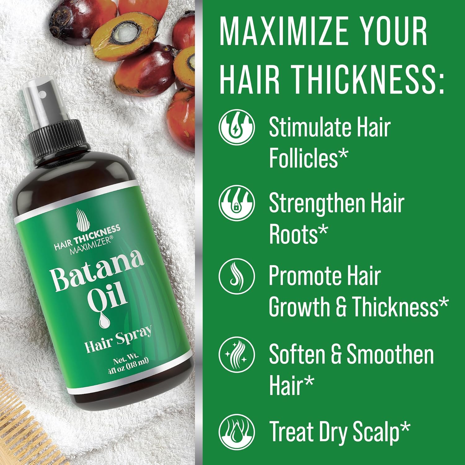 Aceite de batana para el crecimiento del cabello. Batana cruda de Honduras + ricino negro. Vegano, suero acondicionador sin enjuague para mujeres,