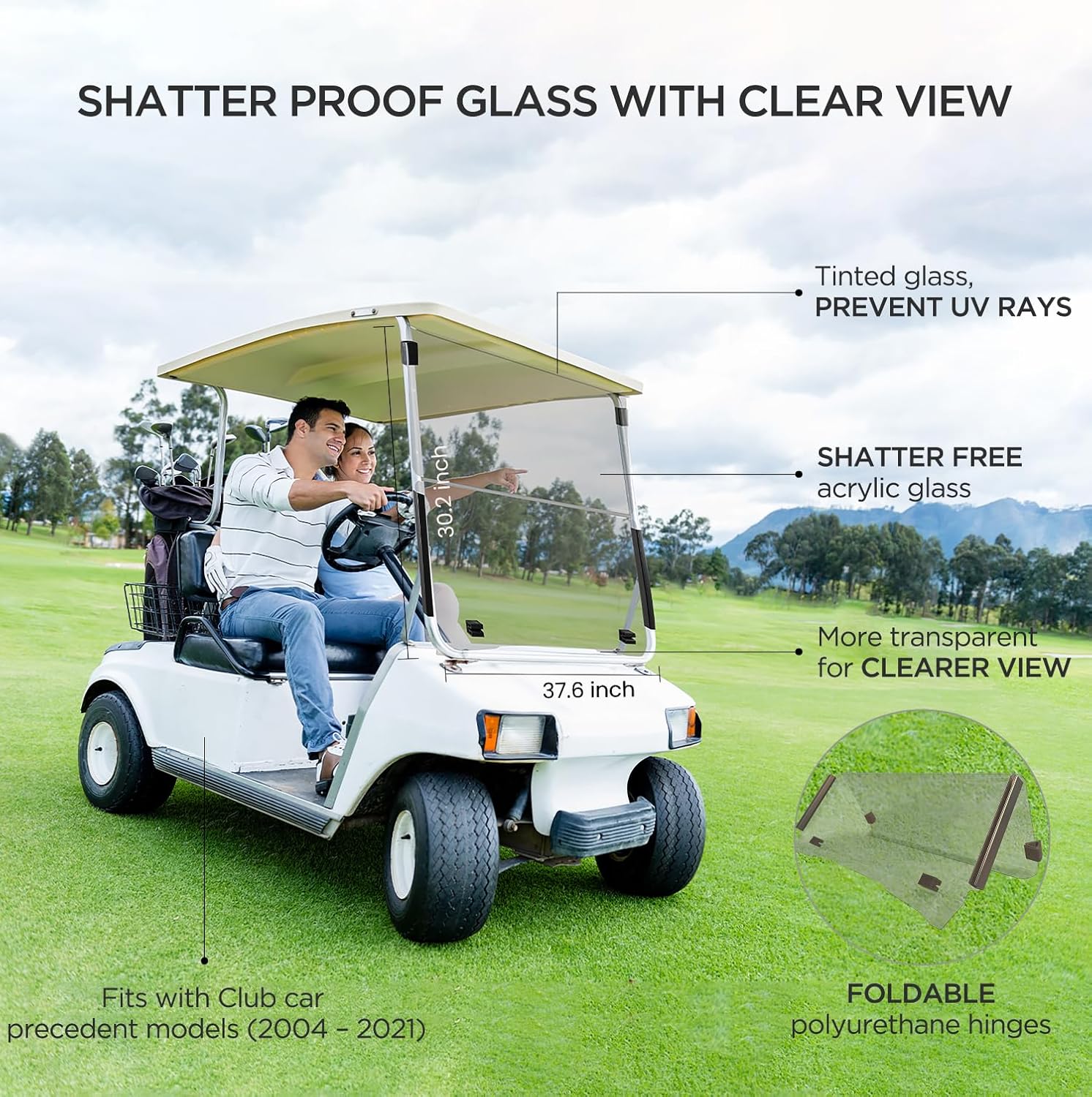 Club Car Precedent – Parabrisas 2004 y más para Club Cart Precedent Parabrisas Club Car Golf Cart Parabrisas Club Car Parabrisas Club Reemplazo de