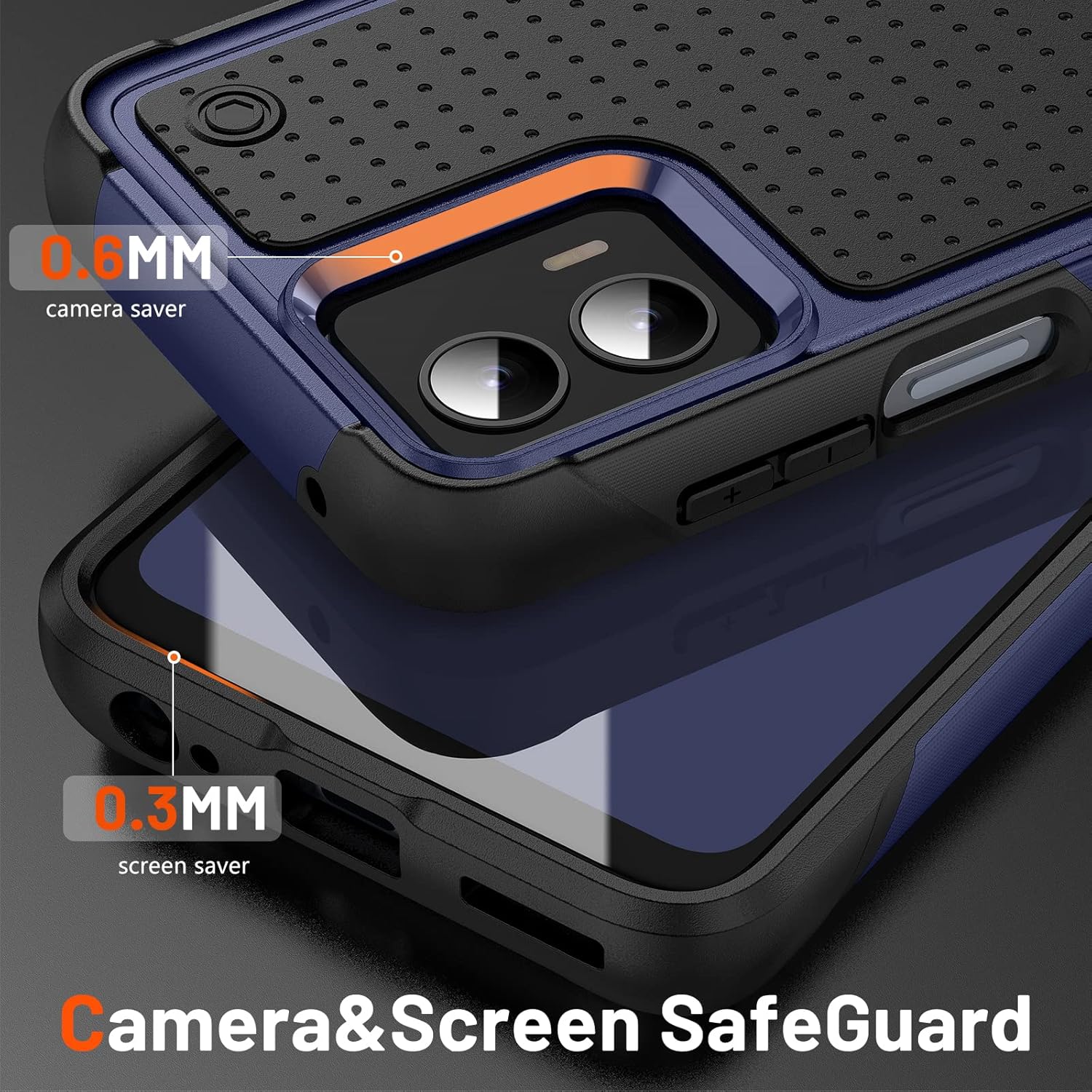 Warsia Funda para Moto G 5G 2023, Motorola G 5G 2023 con protector de pantalla prueba de caídas de grado militar, funda protectora resistente a