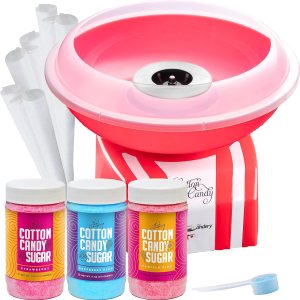 The Candery Paquete de máquina de algodón de azúcar y hilo dental, estilo brillante y colorido, caramelo sin azúcar, hilo de azúcar, para fiestas de The Candery Paquete de máquina de algodón de azúcar y hilo dental, estilo brillante y colorido, caramelo sin azúcar, hilo de azúcar, para fiestas de