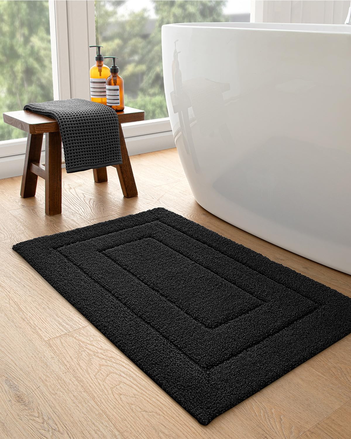 DEXI Alfombra de baño, extra suave, absorbente, de alta calidad, antideslizante, cómoda, alfombra para bañera, ducha, baño, lavable a máquina, 20 x