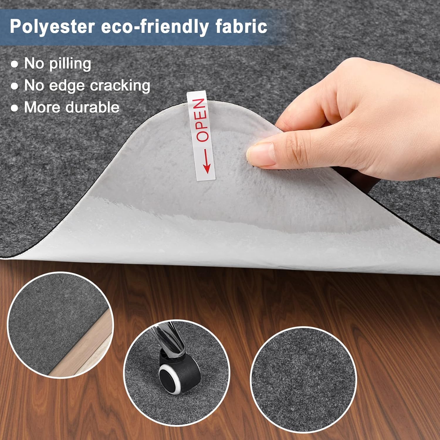 Alfombrilla para silla de oficina con suelo duro