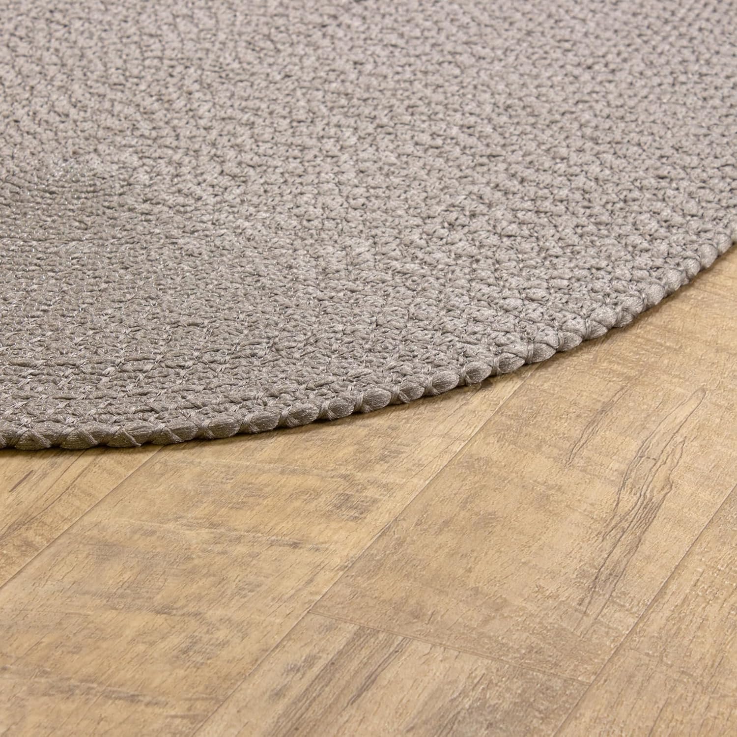 Super Area Rugs Alfombra trenzada gris para cocina campestre, alfombra primitiva duradera, ovalada, 4 x 6 pies