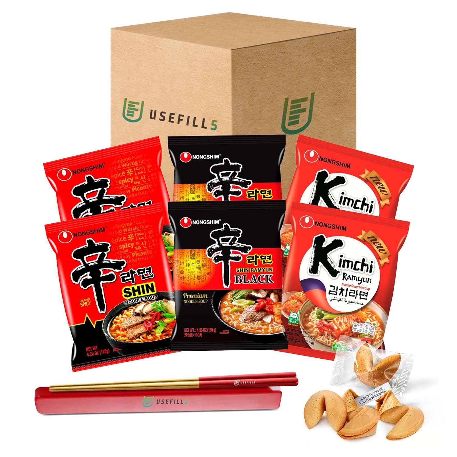 Fideos Ramen instantáneos coreanos picantes de 3 sabores, paquete de 6 unidades, incluye Nongshim Shin Black Shin Spicy Shin Caldo de hueso de