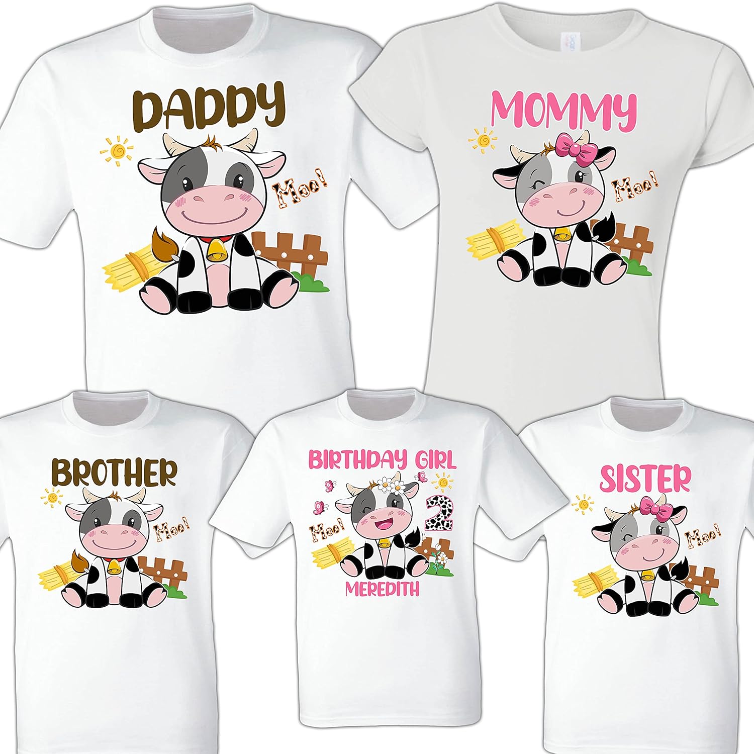 Cow Birthday Girl Shirt, Birthday Girl, Birthday Boy, Matching Cow Family Birthday shirt, Farm Birthday Shirt,Personalized Birthday Shirt