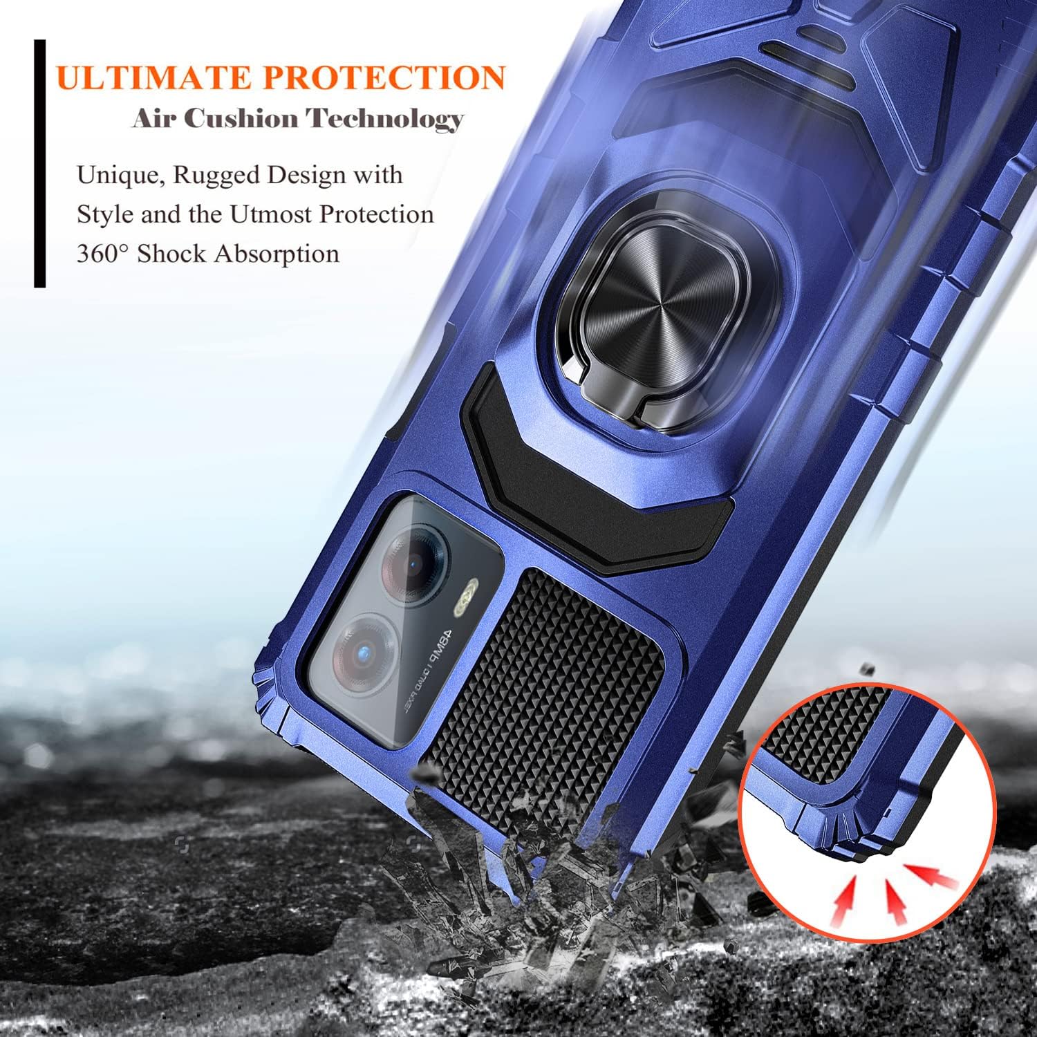 WDHD Funda compatible con Motorola Moto G 5G (2023) con protector de pantalla de vidrio templado (cobertura máxima), protección de cuerpo completo