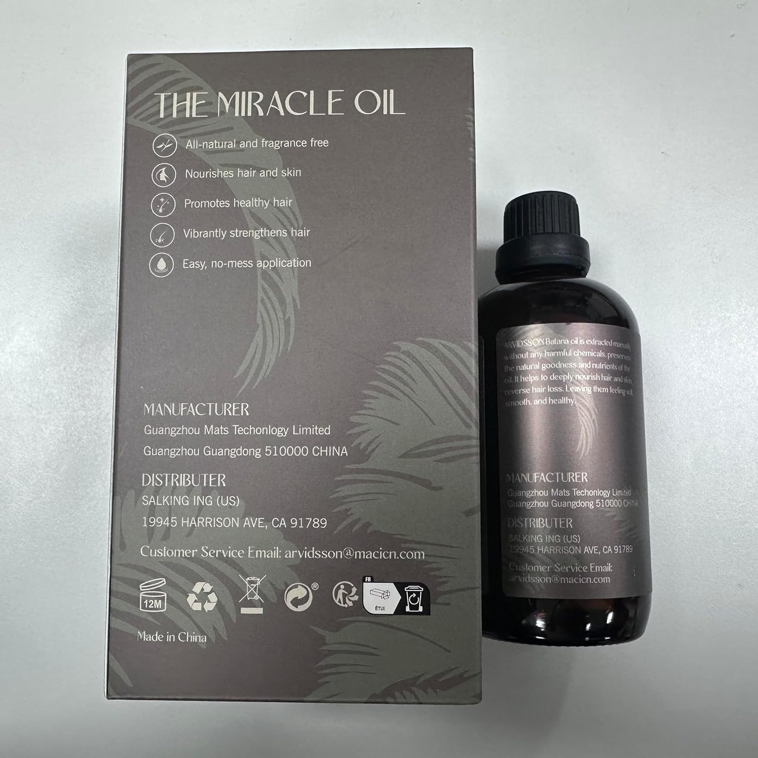 ARVIDSSON Aceite de batana para el crecimiento y la nutrición del cabello, aceite de batana 100% crudo de Honduras, evita la pérdida de cabello,