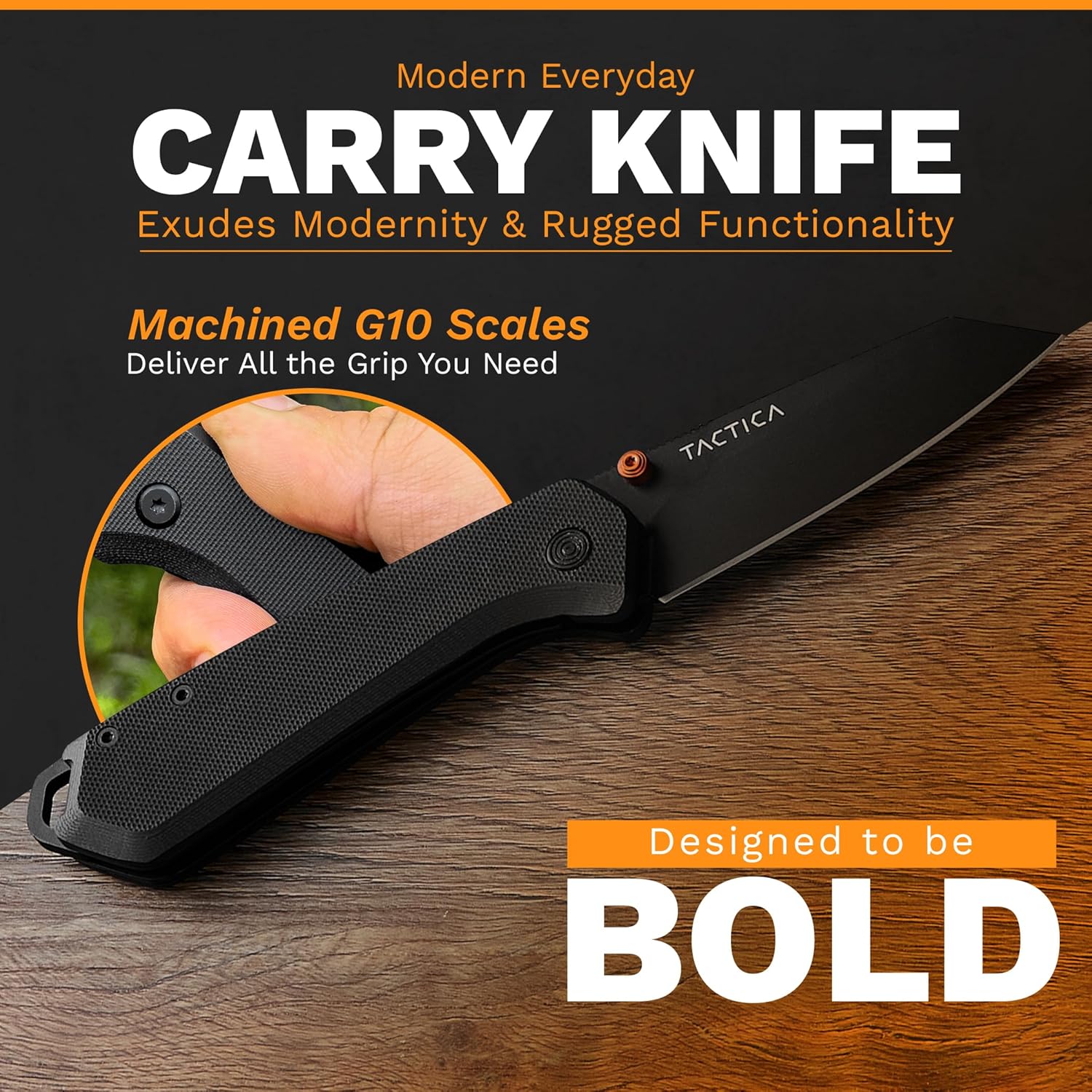 TACTICA Cuchillo de bolsillo plegable para camping, senderismo y uso diario  Pequeño cuchillo de bolsillo EDC para hombres y mujeres  Cuchillo de