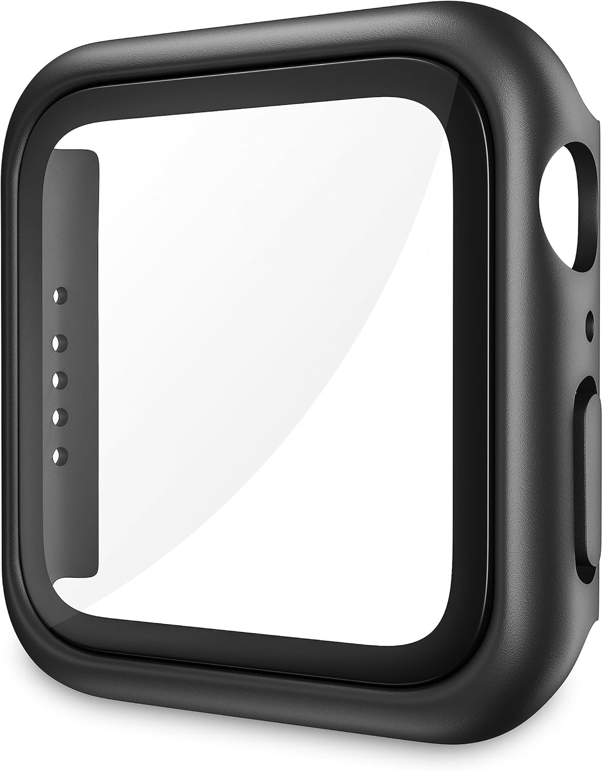 Funda para Apple Watch Series 987 de 1.614 in con vidrio templado y cubierta de botón, color negro, funda para Apple Watch con protector de