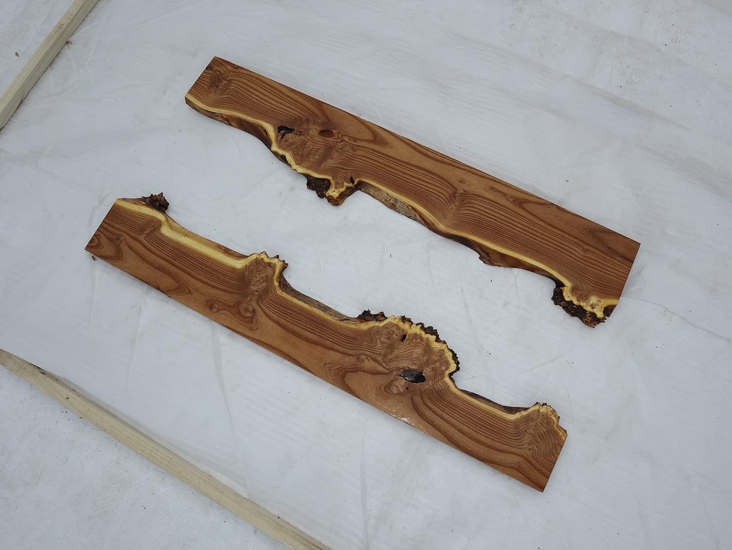 Live Edge – Losas semiprocesadas de madera de oliva rusa con borde vivo para proyectos de madera, estantes o mesas de café de río epoxi, etc. Set