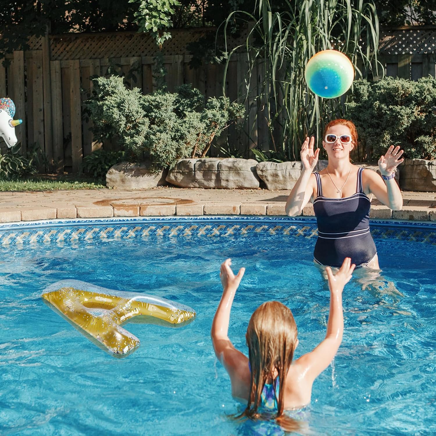 Flotador inflable de piscina de una sola letra, decoración de fiesta de piscina, letras flotantes de confeti para piscina, alfabeto dorado, balsas