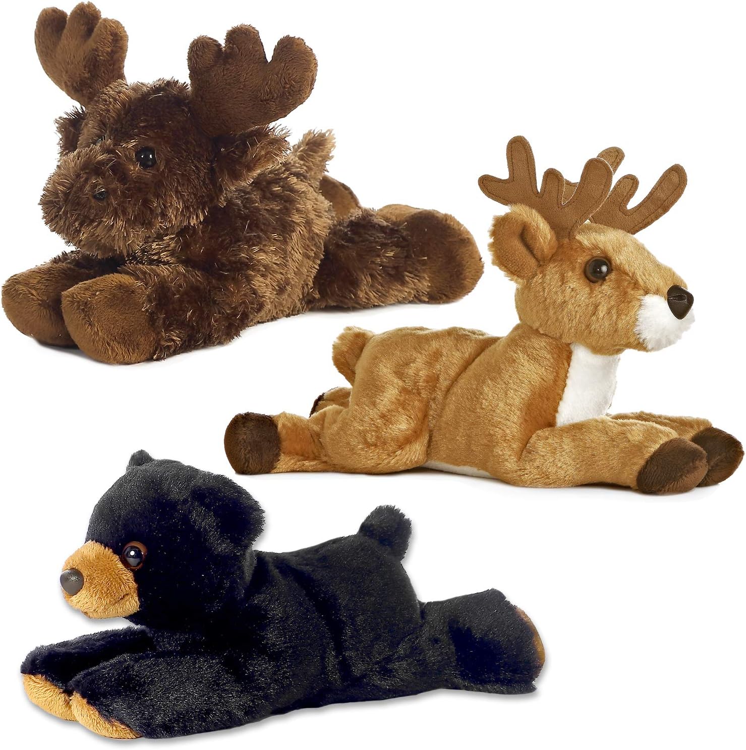 Aurora Paquete de ciervos Maxamoose y Black Bear Woodland Forest Mini Flopsies