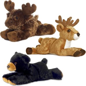 Aurora Paquete de ciervos Maxamoose y Black Bear Woodland Forest Mini Flopsies Aurora Paquete de ciervos Maxamoose y Black Bear Woodland Forest Mini Flopsies