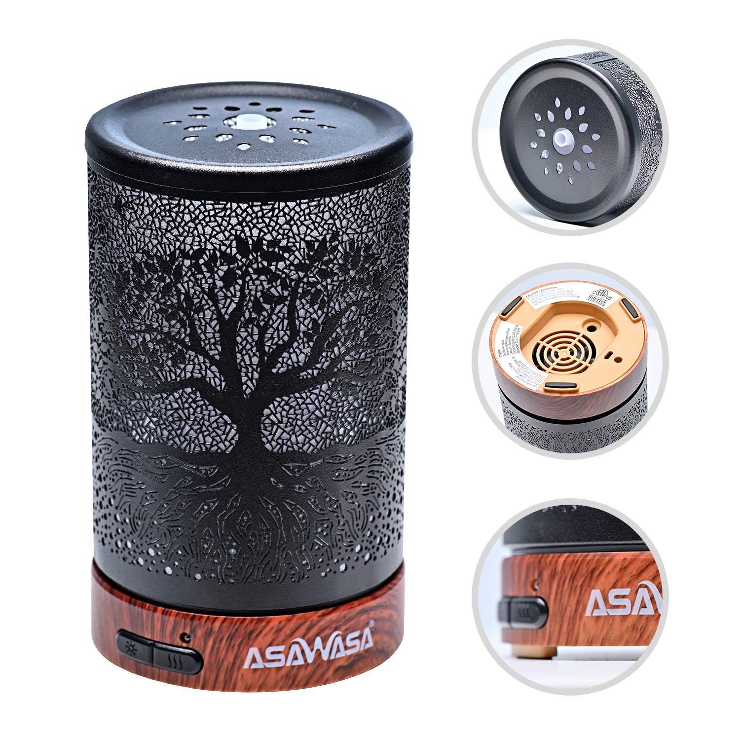 ASAWASA Difusores para aceites esenciales, difusor de aceites esenciales con apagado automático sin agua, humidificador de aromaterapia de arte