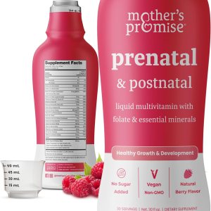 Multivitamínico prenatal y posnatal para mujeres  Vitaminas prenatales líquidas sin azúcar para mujeres con folato, colina y frutas orgánicas para Multivitamínico prenatal y posnatal para mujeres  Vitaminas prenatales líquidas sin azúcar para mujeres con folato, colina y frutas orgánicas para
