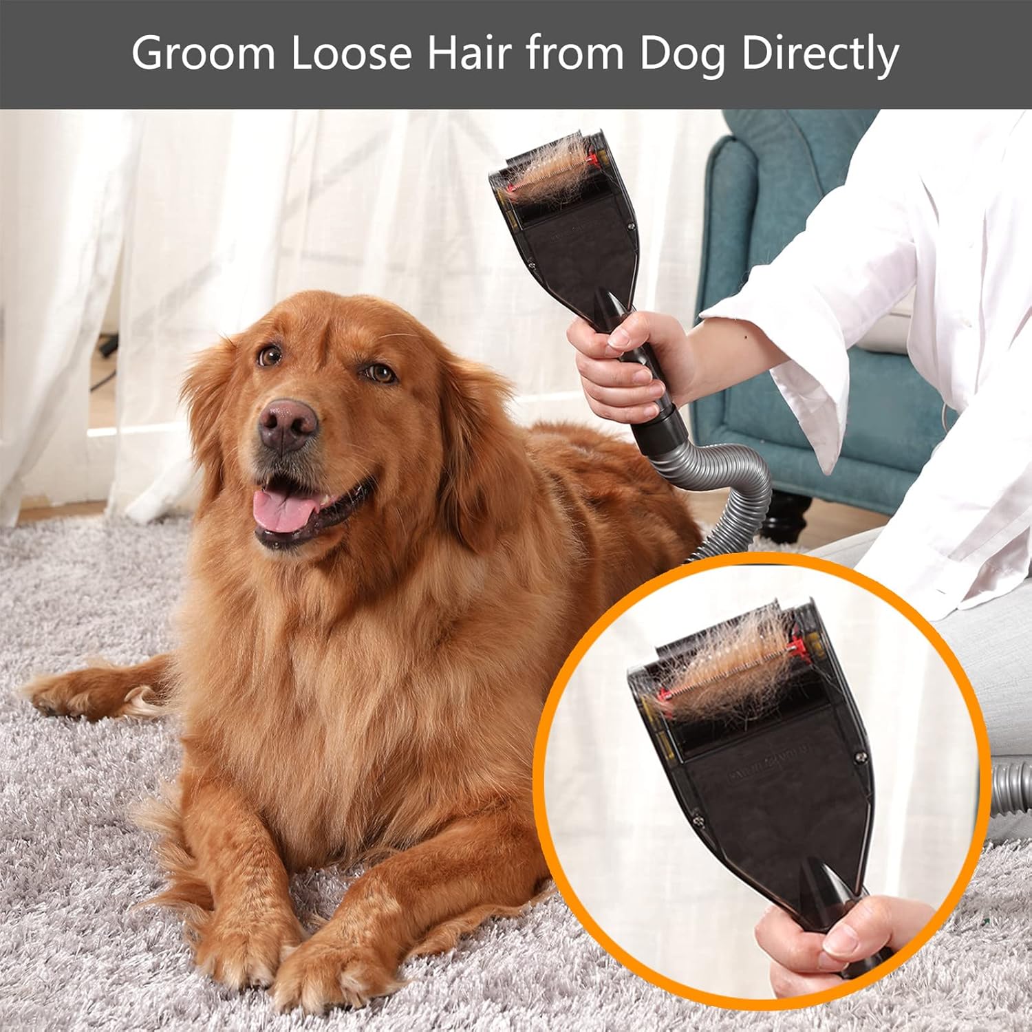 Cepillo de aseo para mascotas, herramienta de eliminación de pelo para perros y gatos, peine profesional para eliminar pelos como aspiradora, kit de
