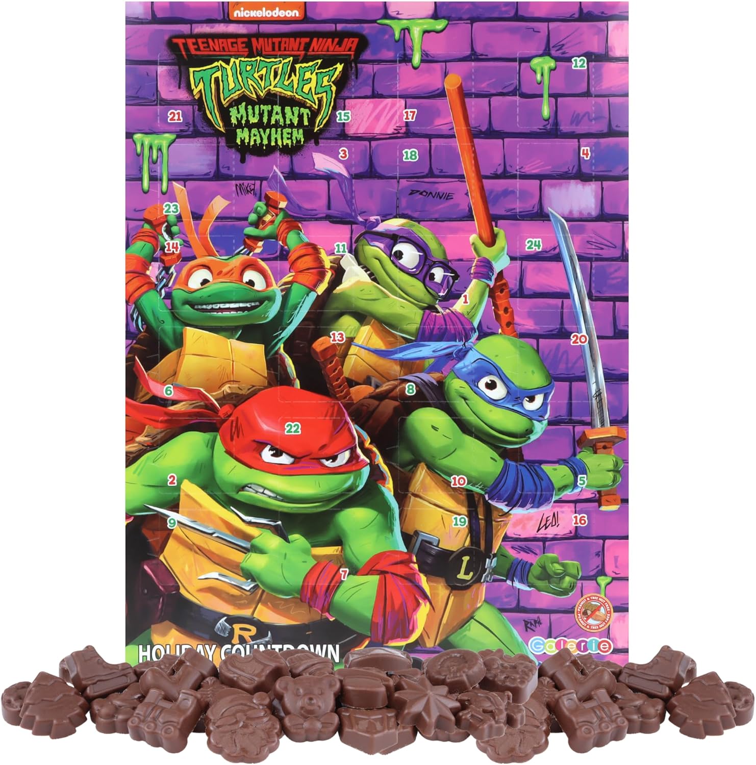 Galerie Calendario de Adviento navideño relleno de chocolate de las tortugas ninja mutantes adolescentes, actividades familiares navideñas