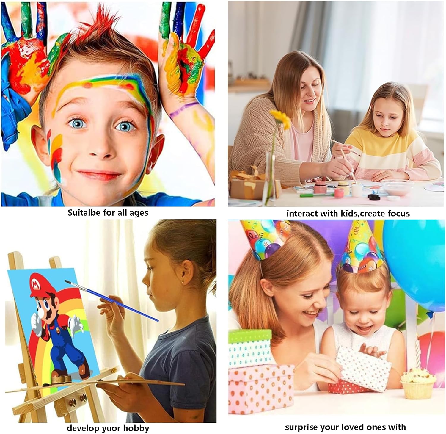 Belén de Navidad por números para adultos principiantes, kit de pintura religiosa para adultos por números, con 3 pinceles y pintura acrílica (sin