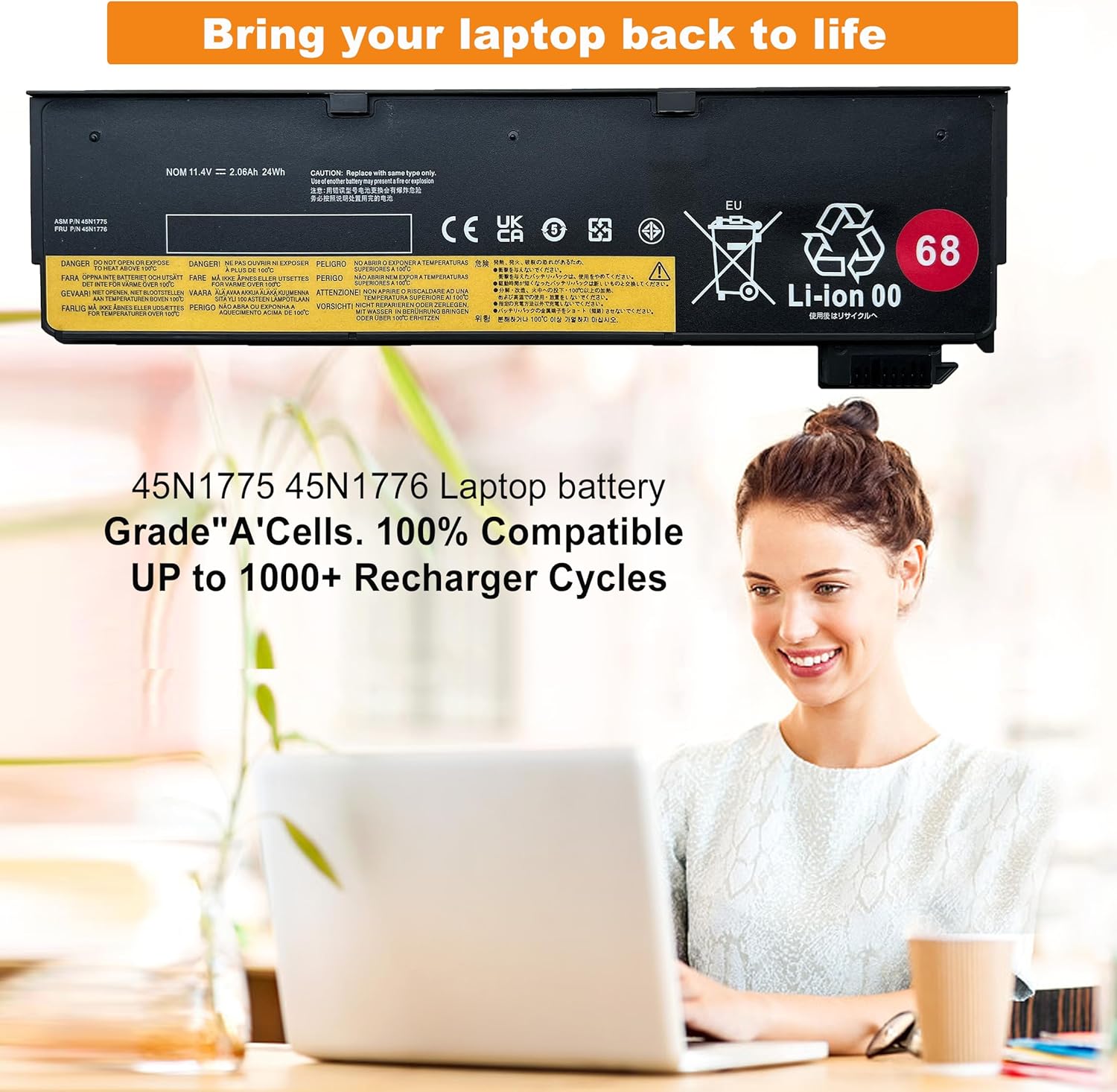 BOWEIRUI 45N1775 45N1776 45N1126 68 Reemplazo de batería para laptop Lenovo ThinkPad T440 T440S X240 X240S S440 S540 X250 T450S L450 X260 T450 T460