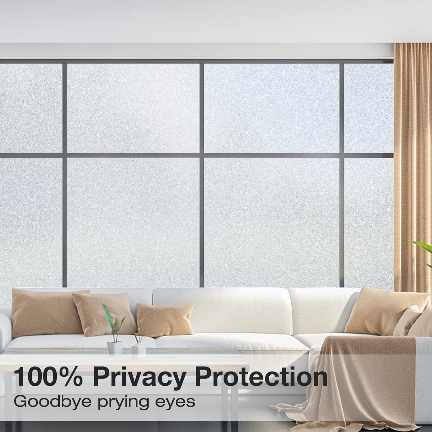 Coavas Película de privacidad para ventana, película de vidrio esmerilado, película para ventanas de baño, película de esmerilado de ventana de día