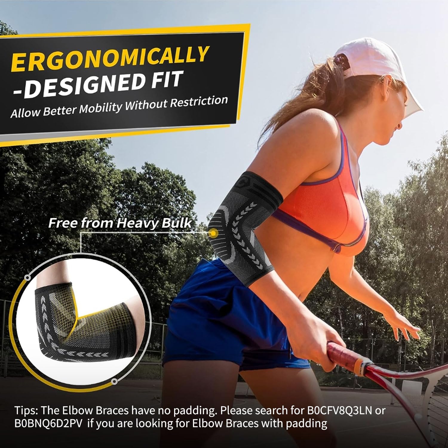 CAMBIVO Paquete de 2 coderas de tenis para tendinitis y codo de tenis, codo de golfista, mangas de compresión de brazo para mujeres y hombres, manga