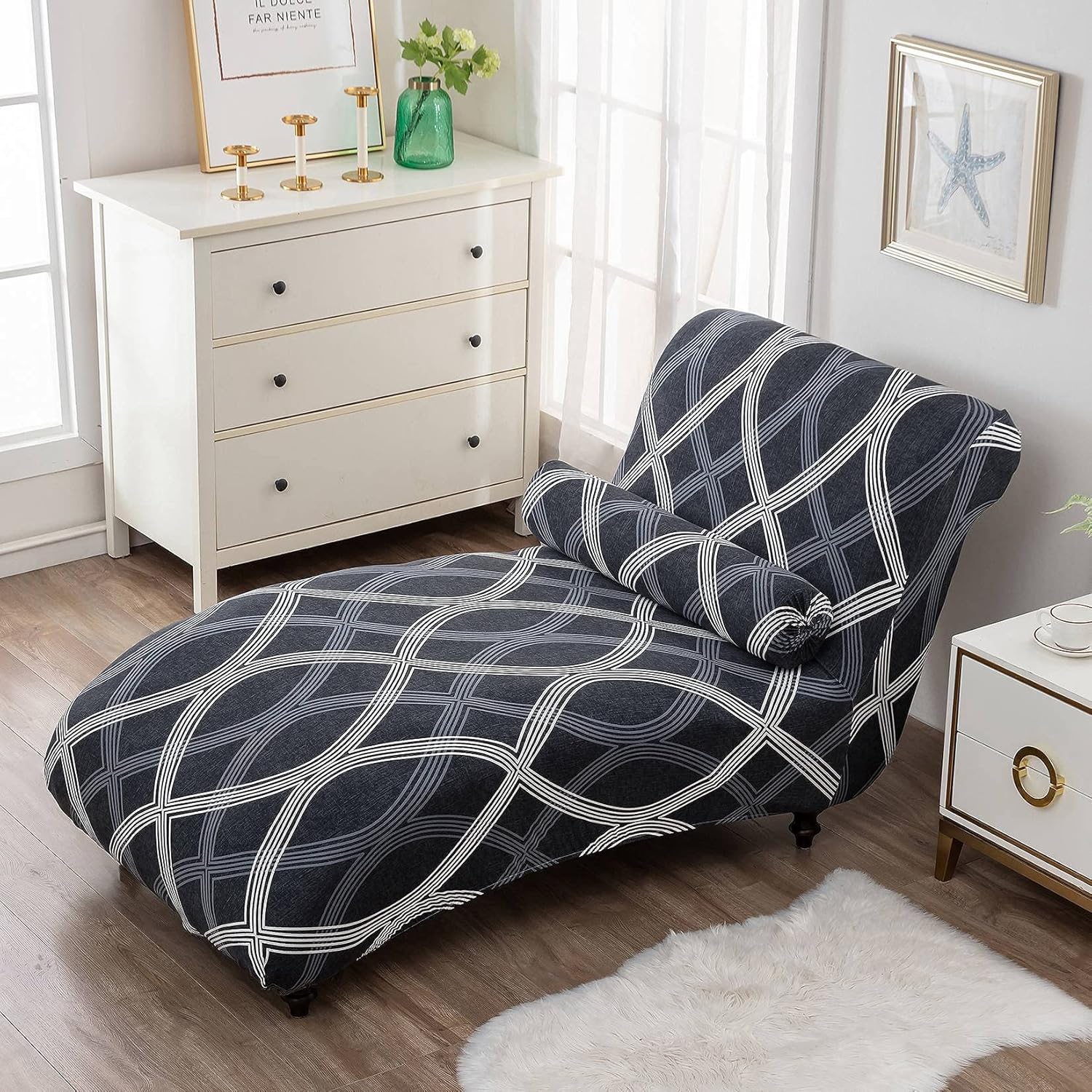 XIBAI Funda para tumbona sin brazos, funda elástica estampada para sofá reclinable para sala de estar, #10, talla única