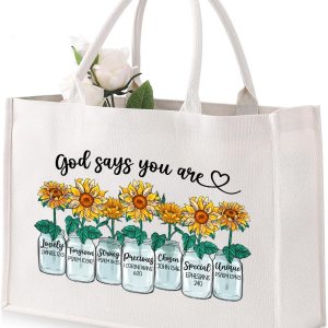 LEADO Bolsa de lona grande, bolsa de compras reutilizable, regalos cristianos para mujeres, regalos religiosos, regalos de inspiración para mujeres, LEADO Bolsa de lona grande, bolsa de compras reutilizable, regalos cristianos para mujeres, regalos religiosos, regalos de inspiración para mujeres,