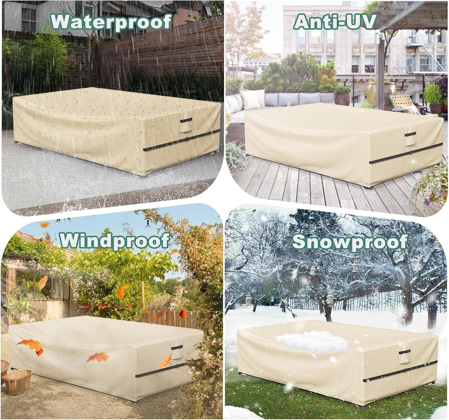 Funda impermeable para muebles de exterior, fundas para muebles de patio, funda modular resistente 500D para exteriores, protección para todo tipo