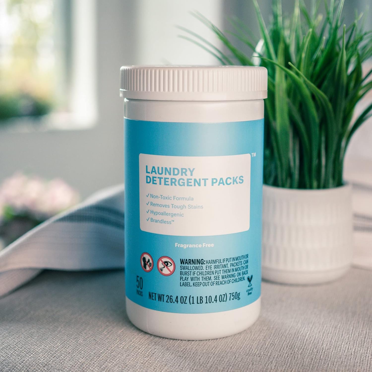 Detergente para ropa sin fragancia, cápsulas de detergente hipoalergénicas, cápsulas de detergente para ropa, seguro para todas las lavadoras, sin