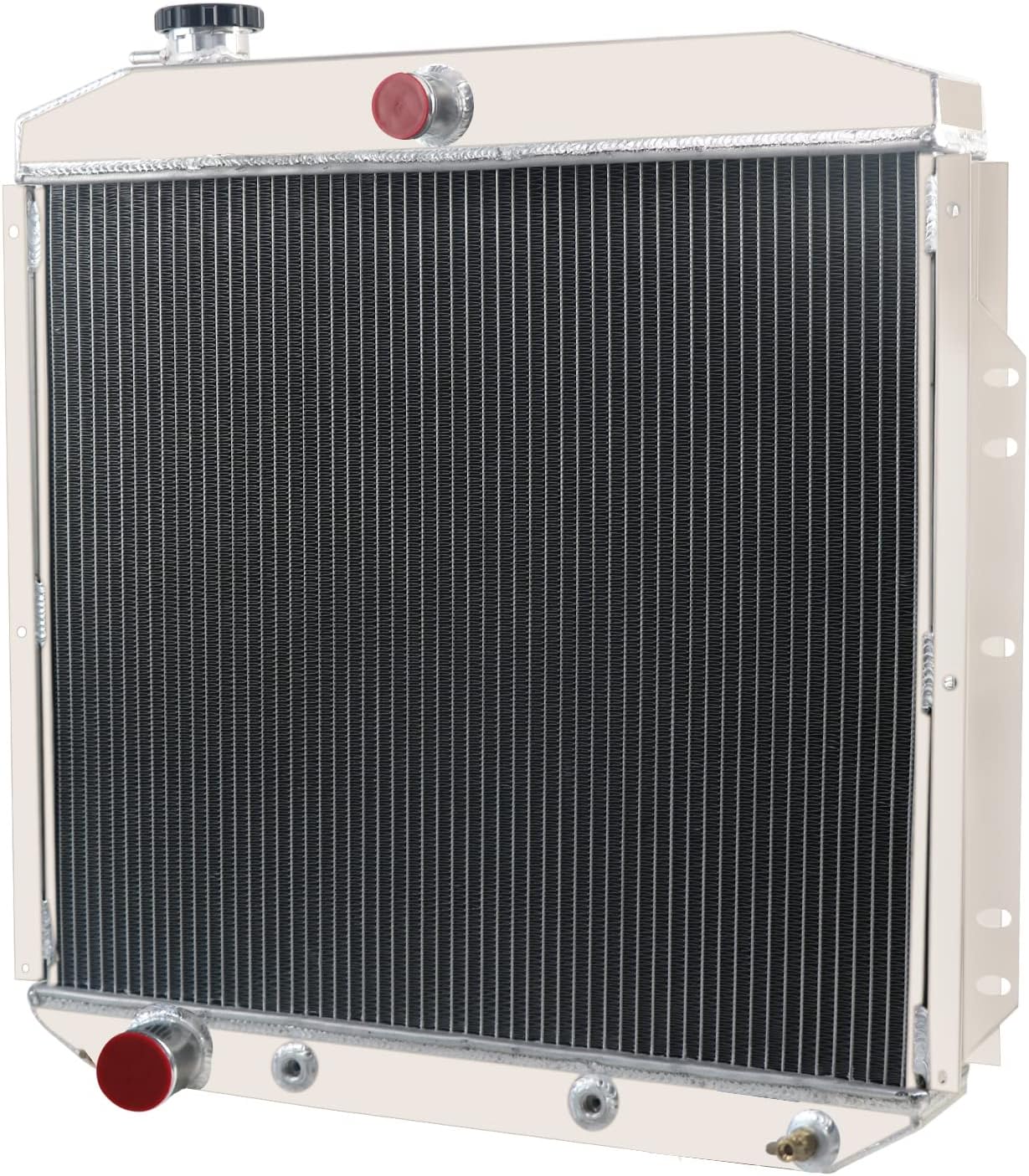 Radiador de núcleo de aluminio compatible con Ford F100 F250 F350 Pickup Truck 1954 1955 L6 V8, radiador de carreras de 4 filas radiador de