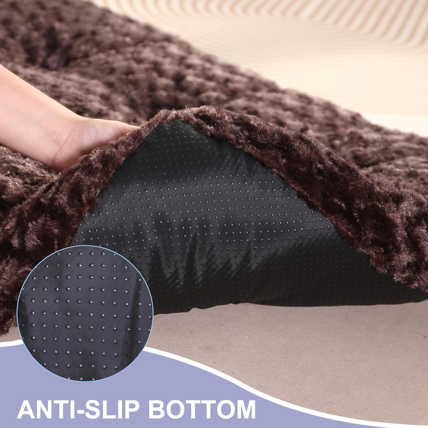 Cama de felpa para perros, cama lavable para perros XL, almohadilla mullida y cómoda con parte inferior antideslizante para un sueño cómodo, 41 x 27