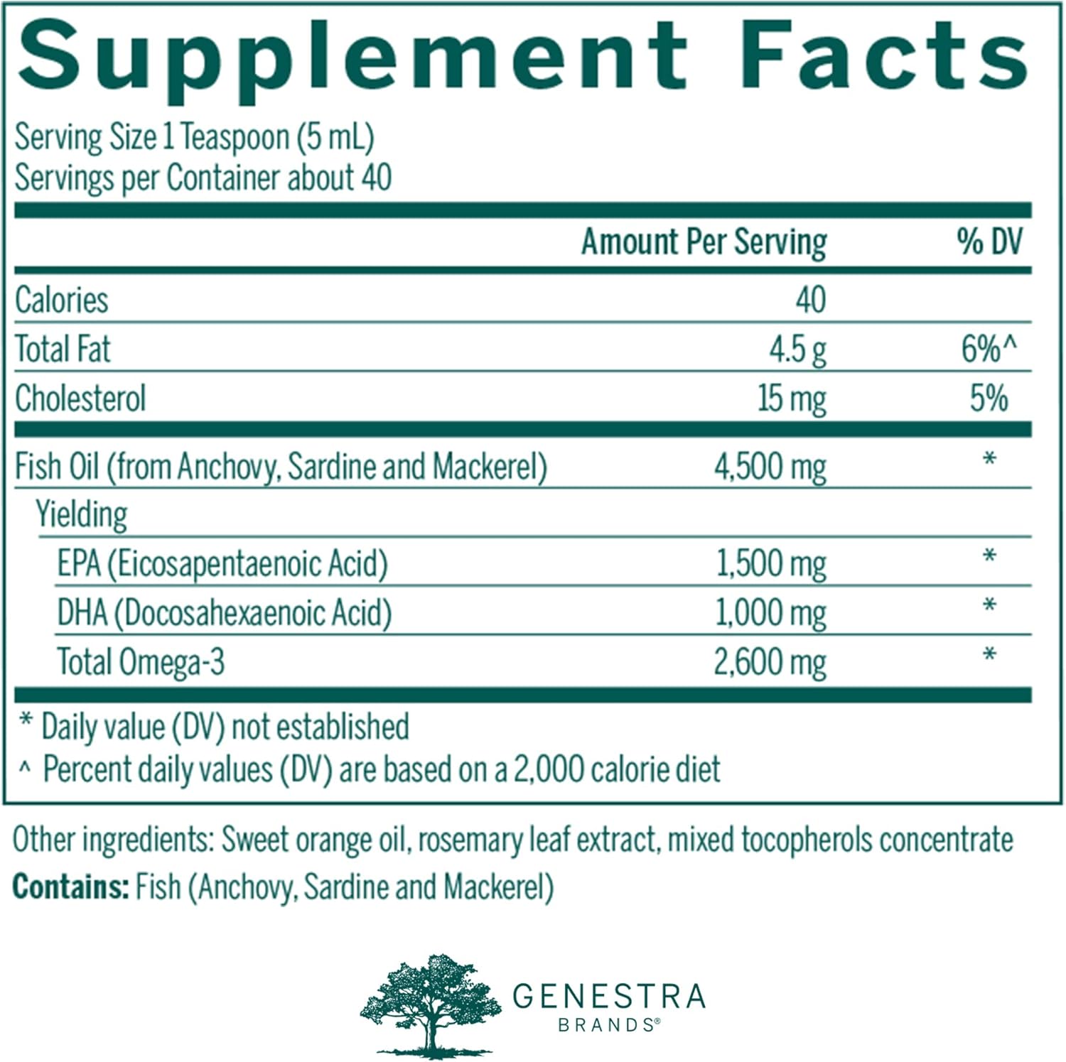 Genestra Brands Super EFA Forte Liquid  Fórmula de aceite de pescado para apoyar la salud cognitiva, cardiovascular y articular, sabor natural a