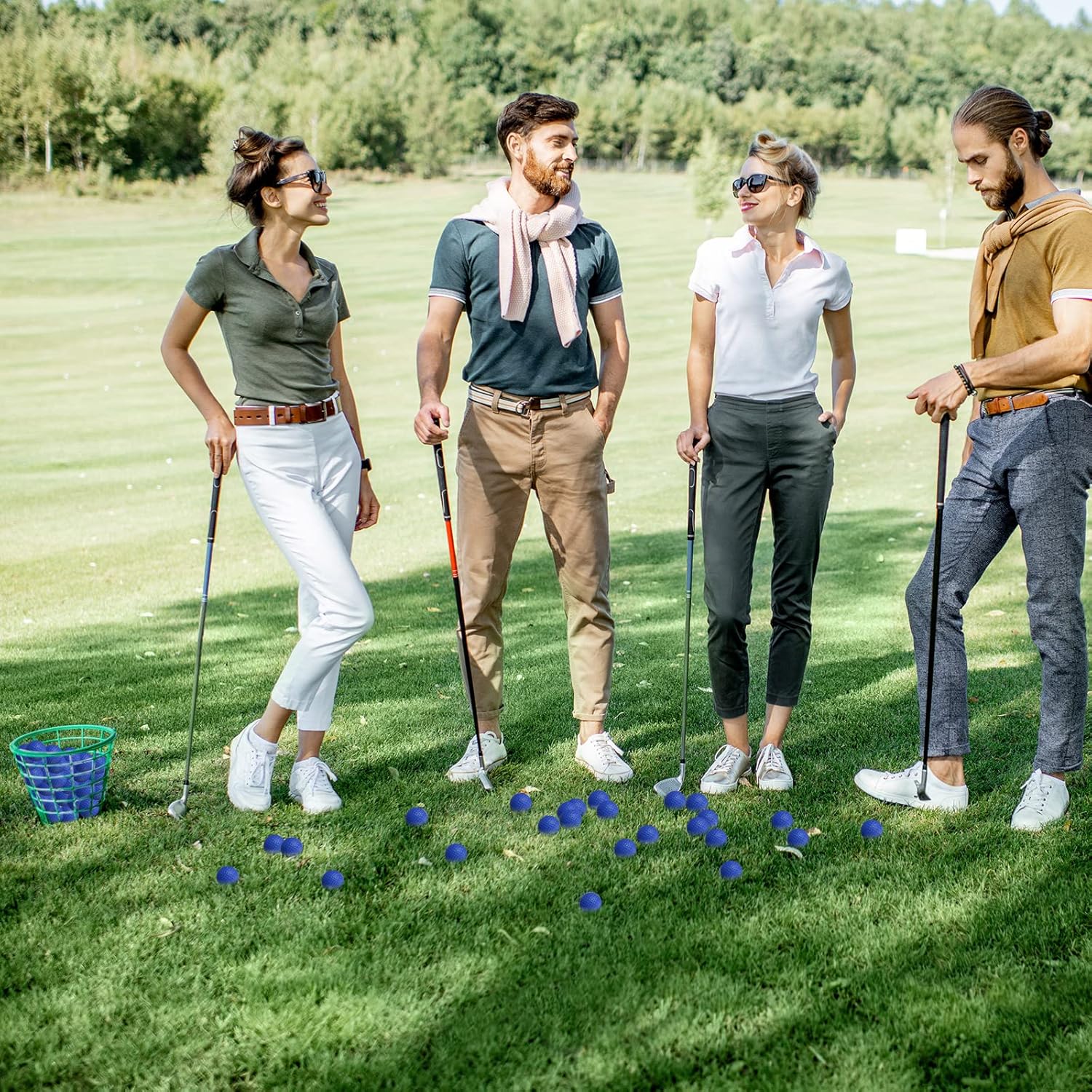 Junkin 80 pelotas de espuma para práctica de golf, sensación realista y entrenamiento de vuelo, pelotas de golf elásticas de espuma suave para