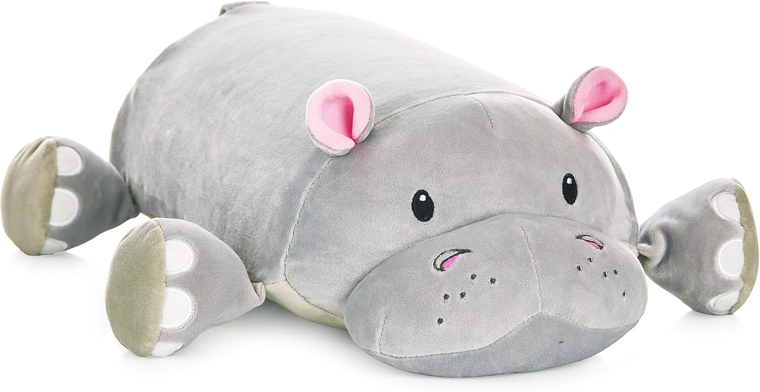 Gloria The Hippo – Almohada de felpa de espuma viscoelástica, 15 pulgadas