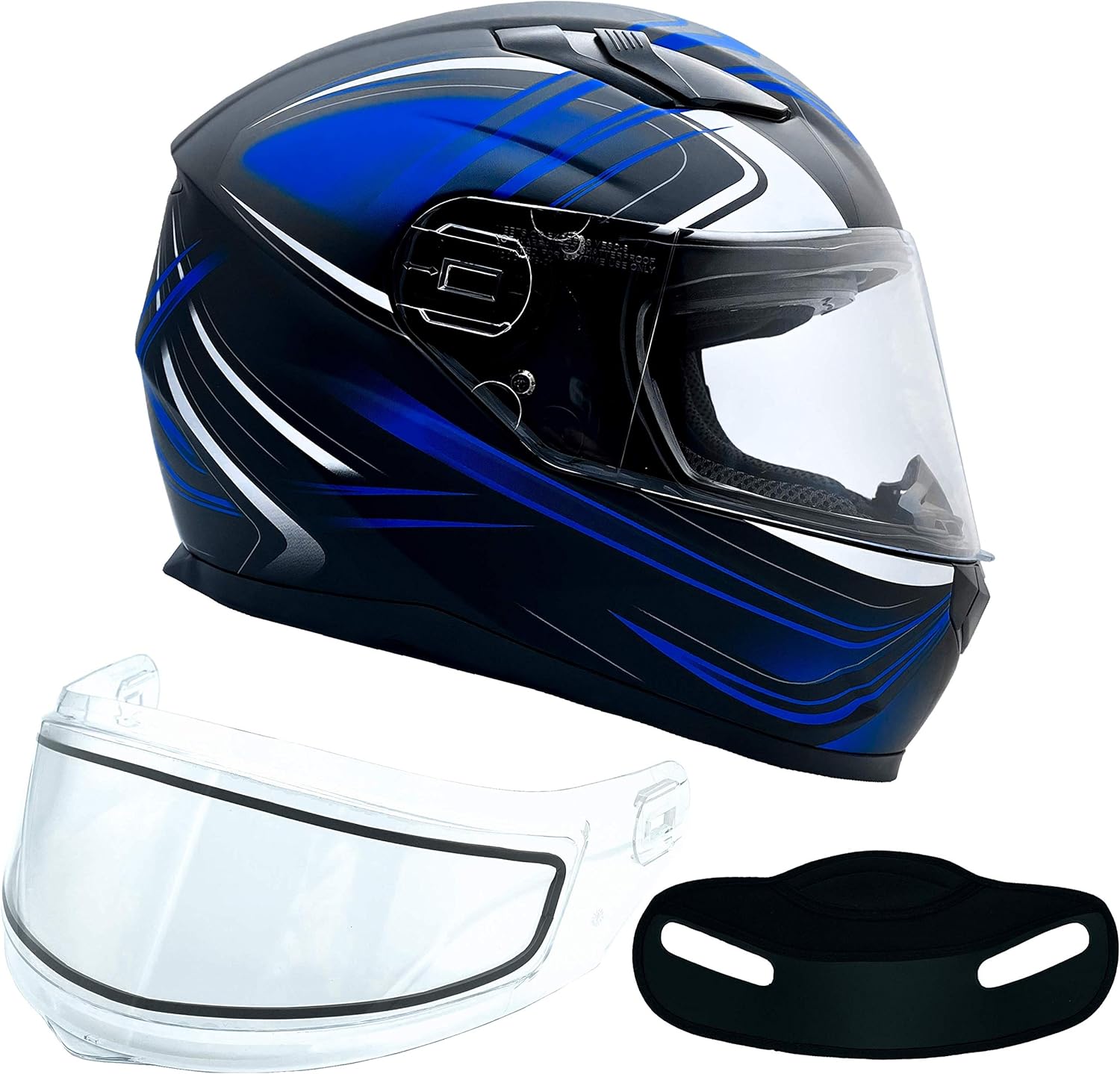 Typhoon Helmets Casco de moto de nieve de doble lente para adultos con protección solar desplegable certificado DOT
