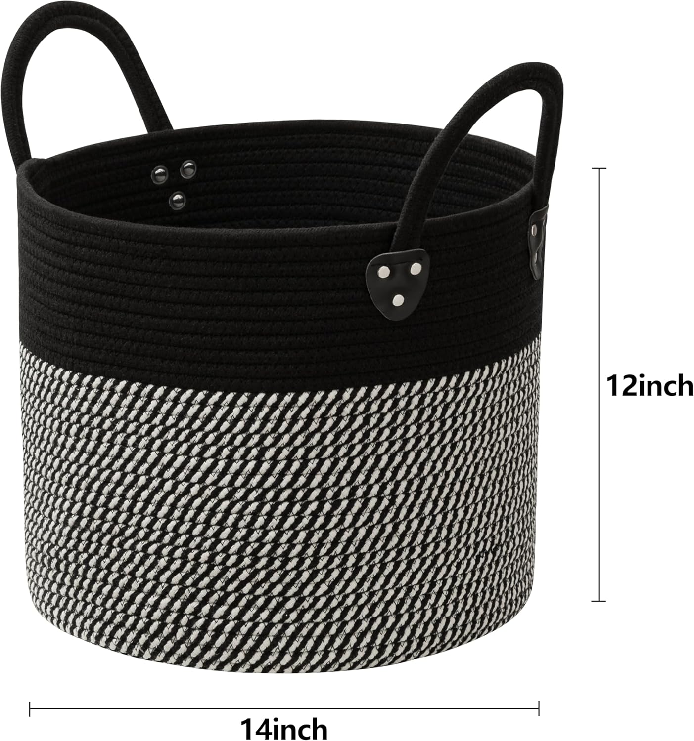 joybest Cesta de almacenamiento tejida con asa, cesta de manta para organizar, cesta de cuerda de algodón, cesta decorativa bohemia para juguetes,