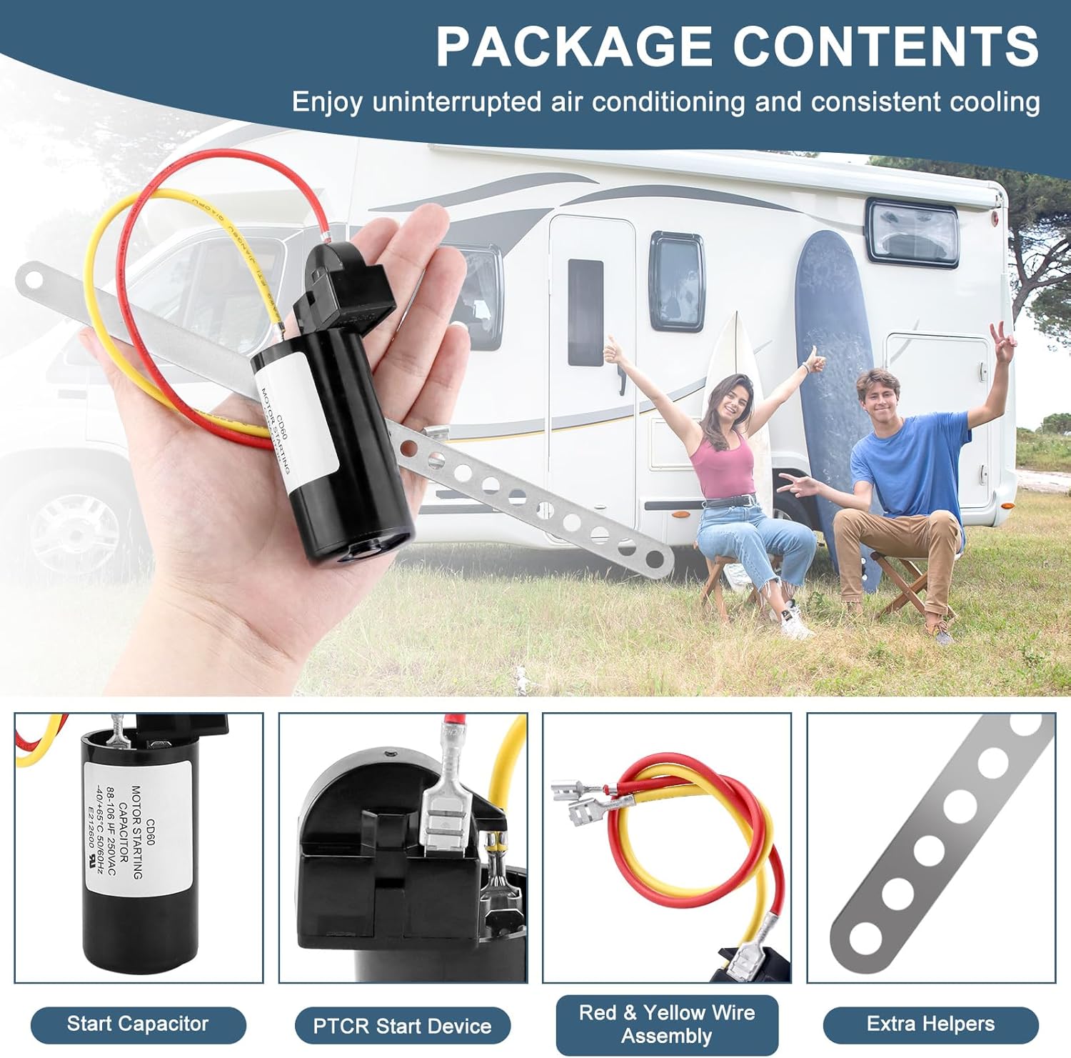 8333A9021 Kit de arranque duro de aire acondicionado, kit de arranque duro de CA, arranca la CA suavemente, reemplazo 8333A9021 PKG 8335-9021 y